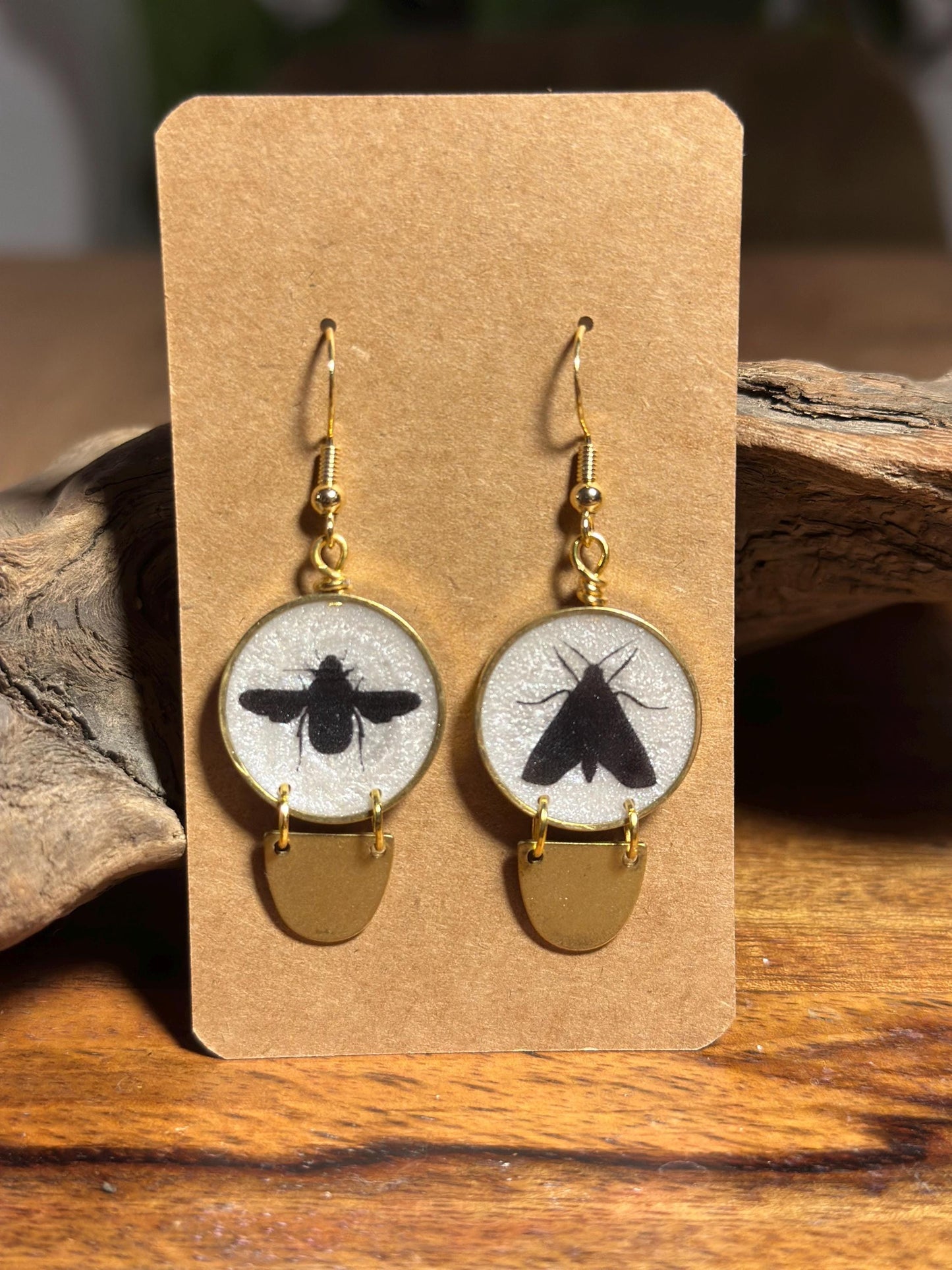 Resin and beaded earrings