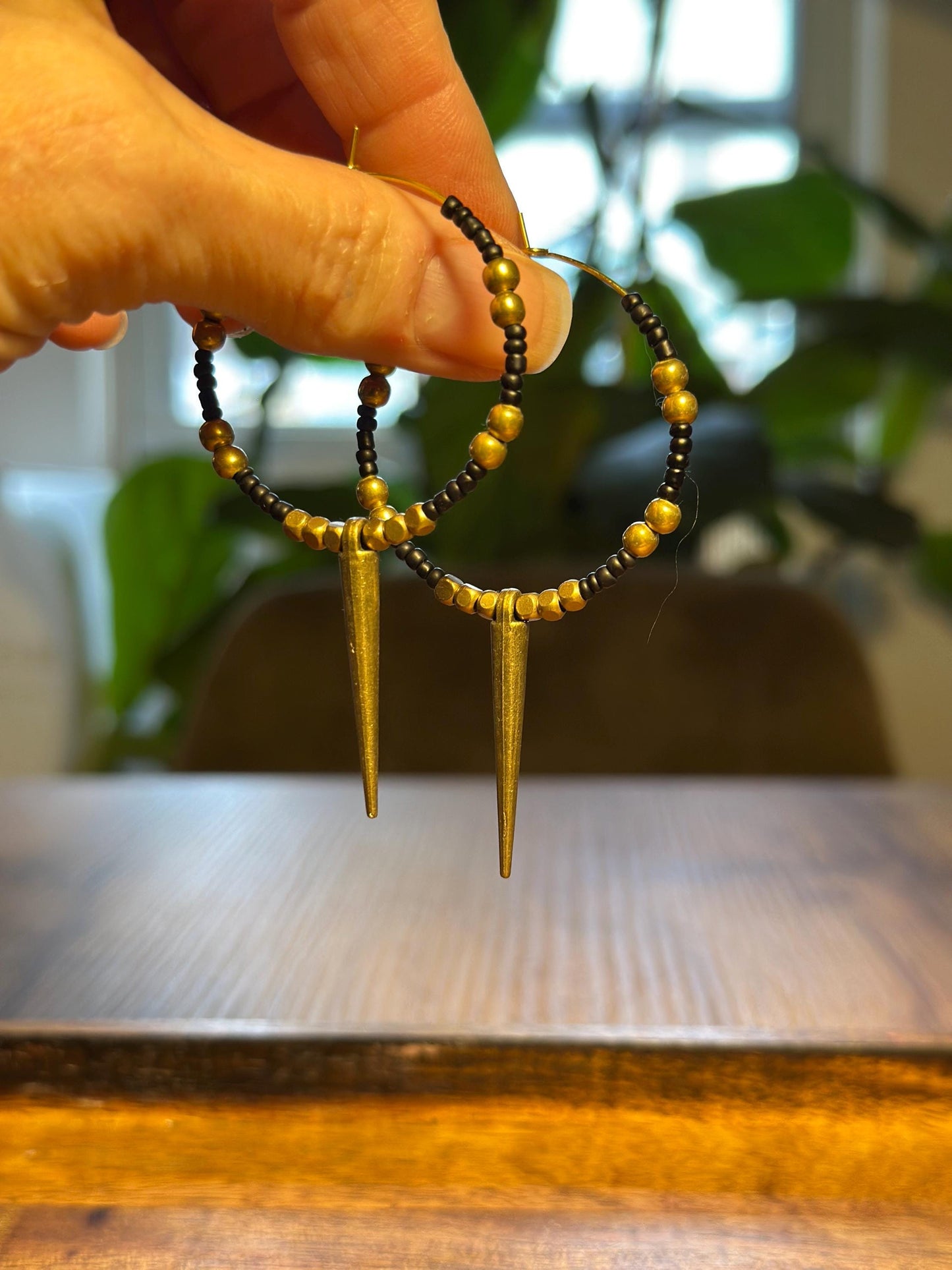 Beaded hoop earrings