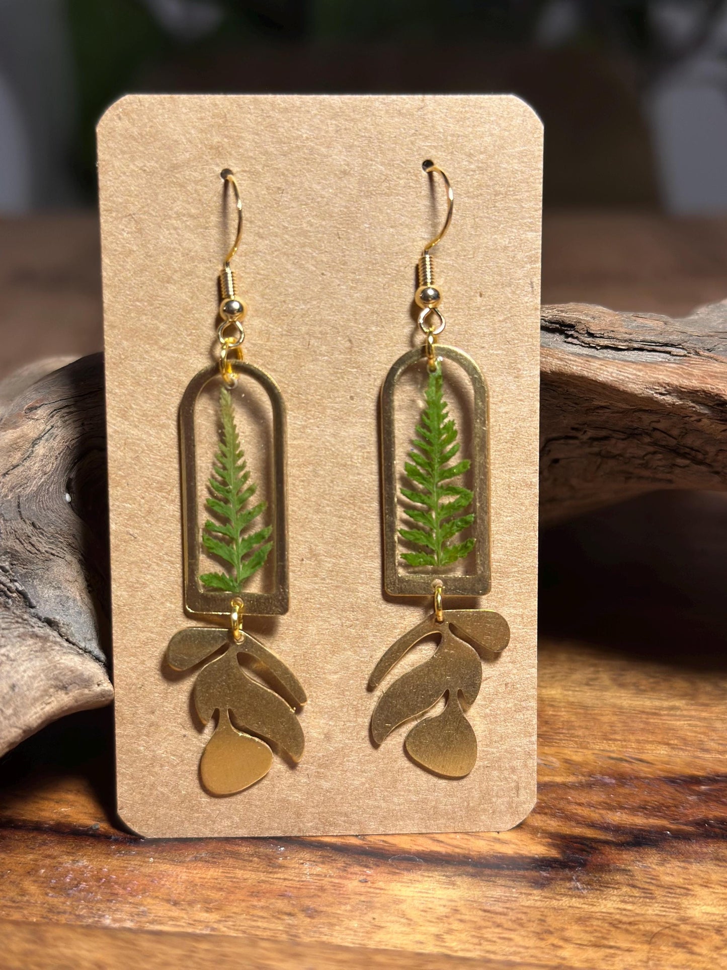 Resin and pressed flower earrings