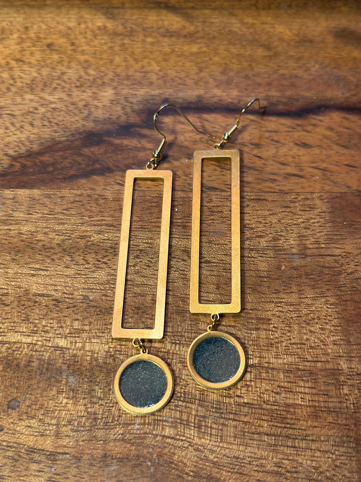 Resin and beaded earrings
