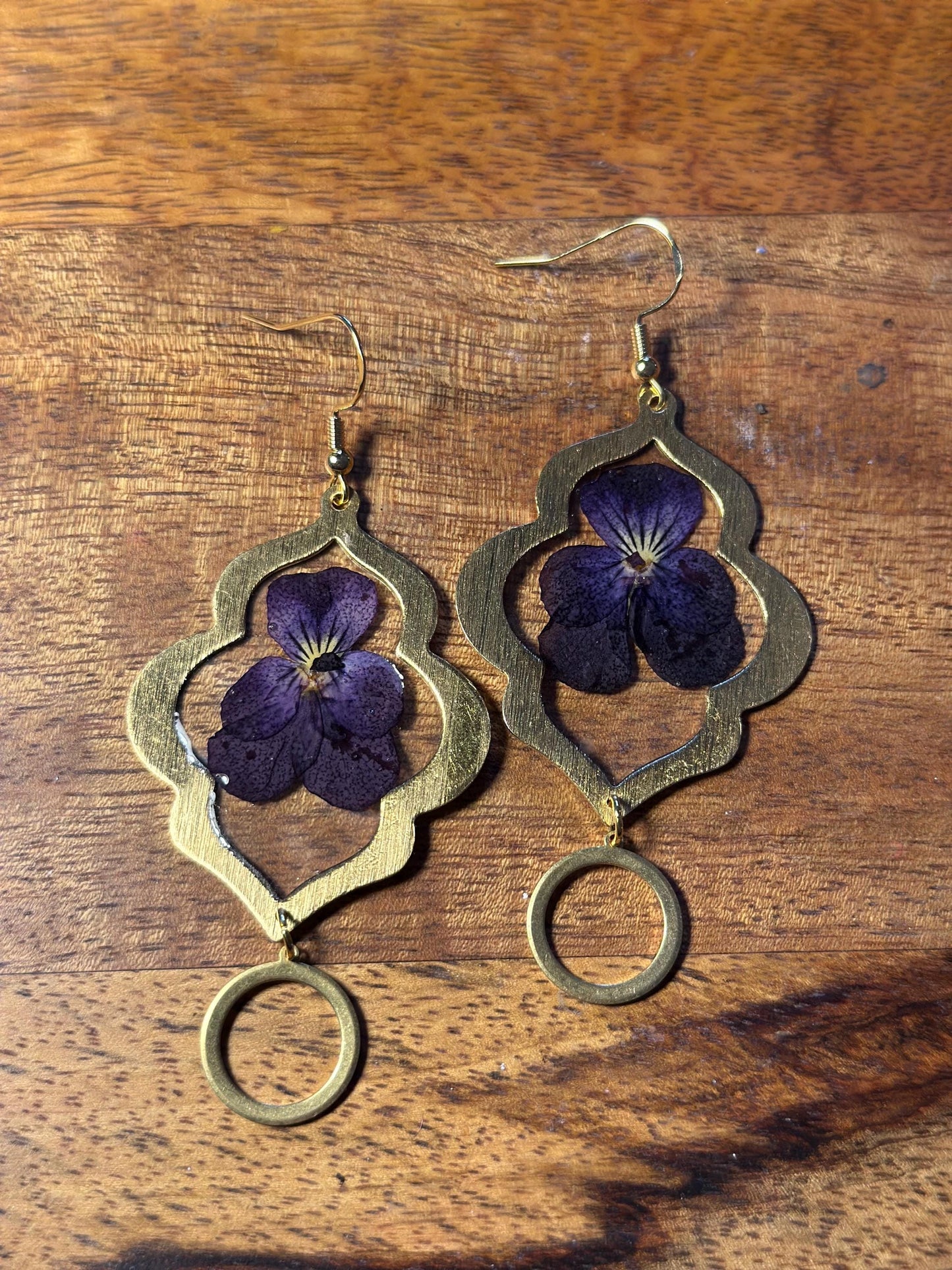 Resin and pressed flower earrings