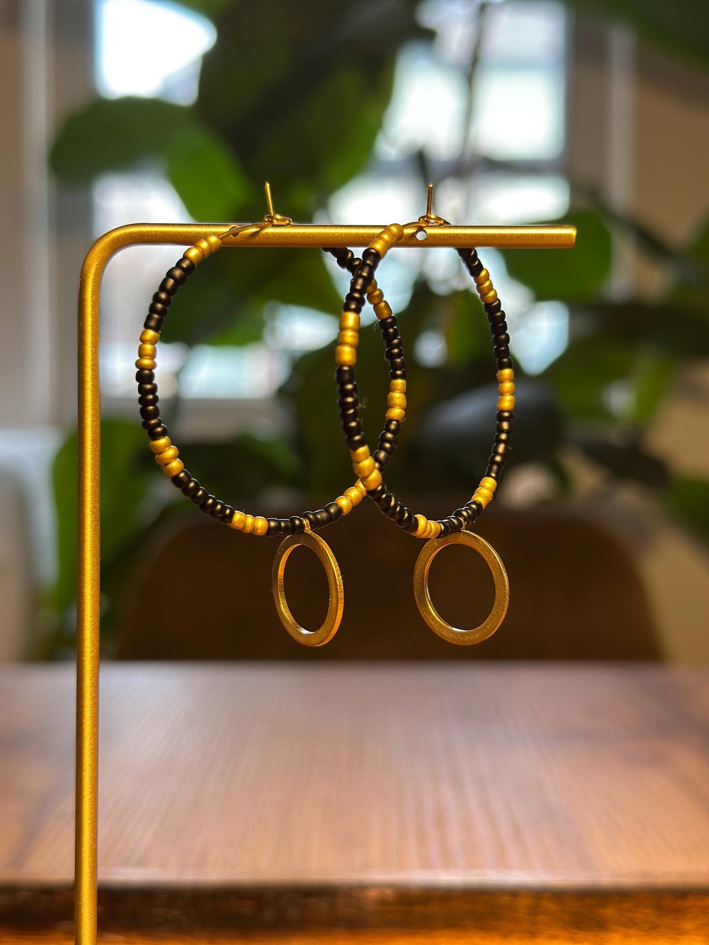 Beaded hoop earrings