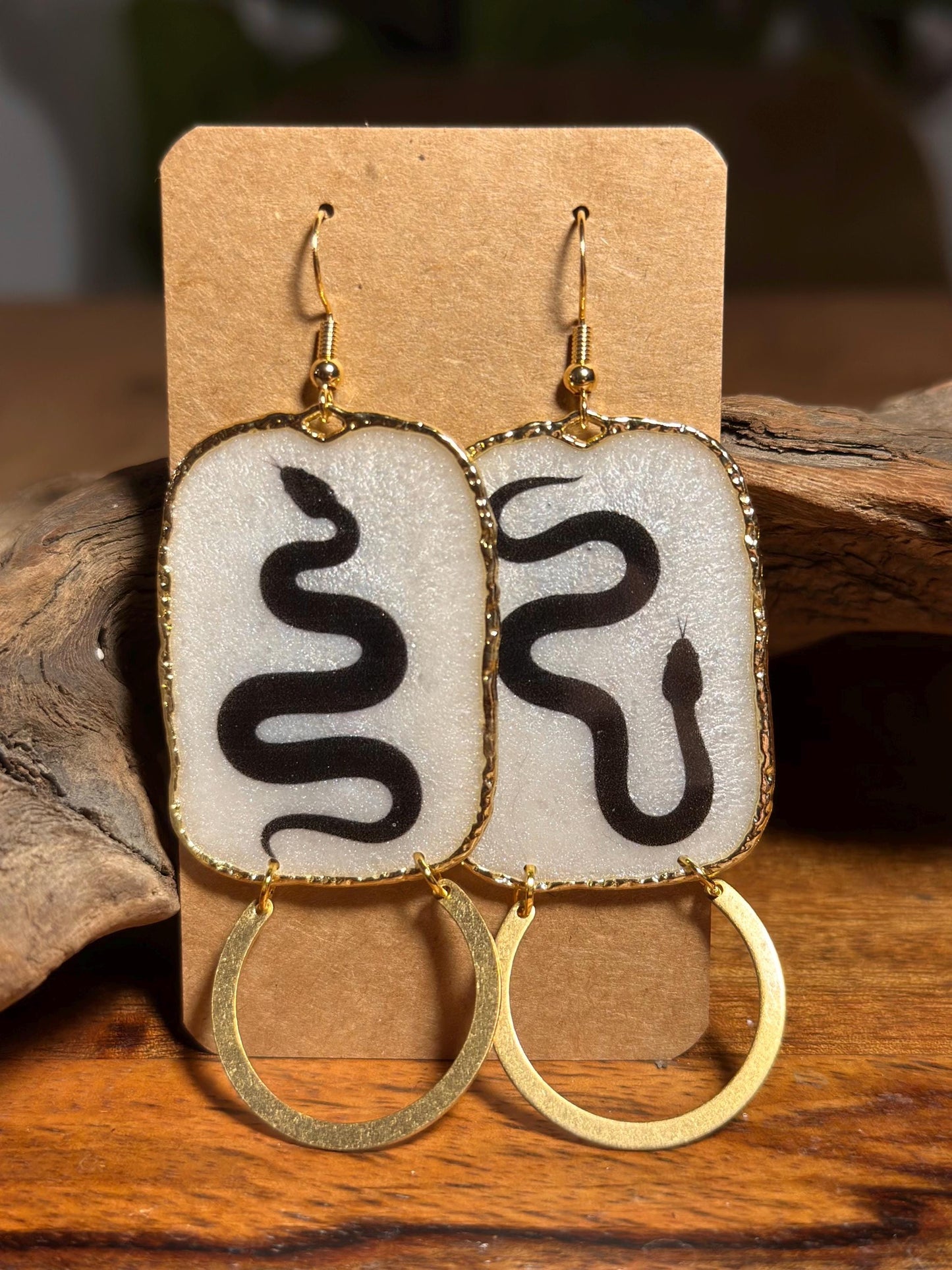 Resin and beaded earrings