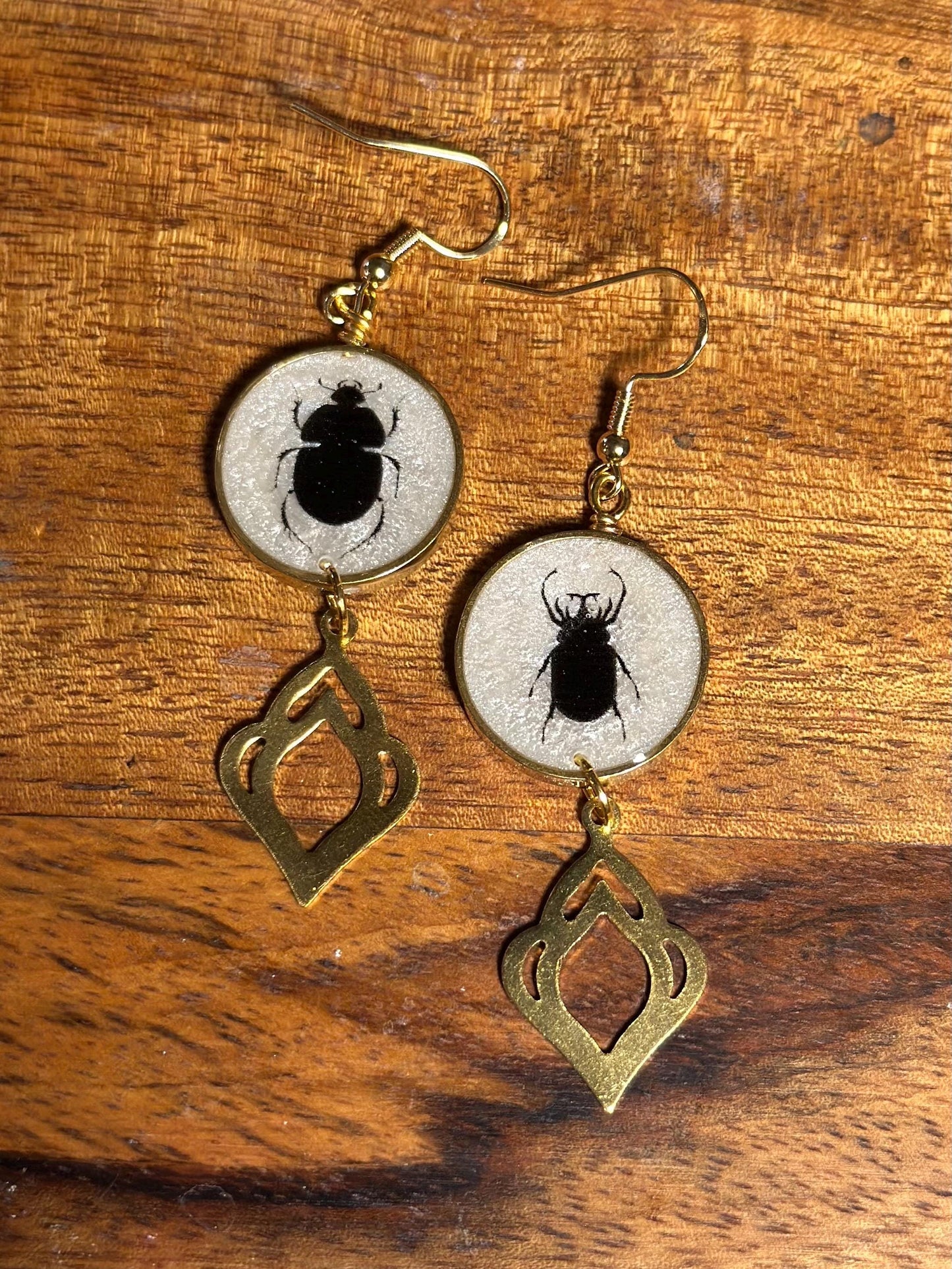 Resin and beaded earrings