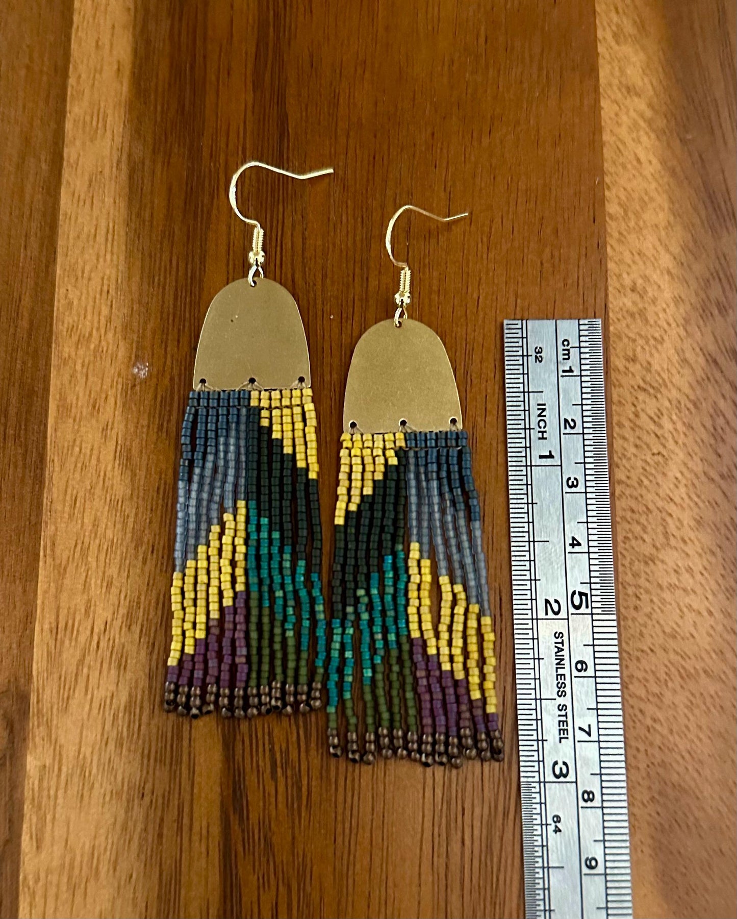 Hand-Beaded Fringe Earrings