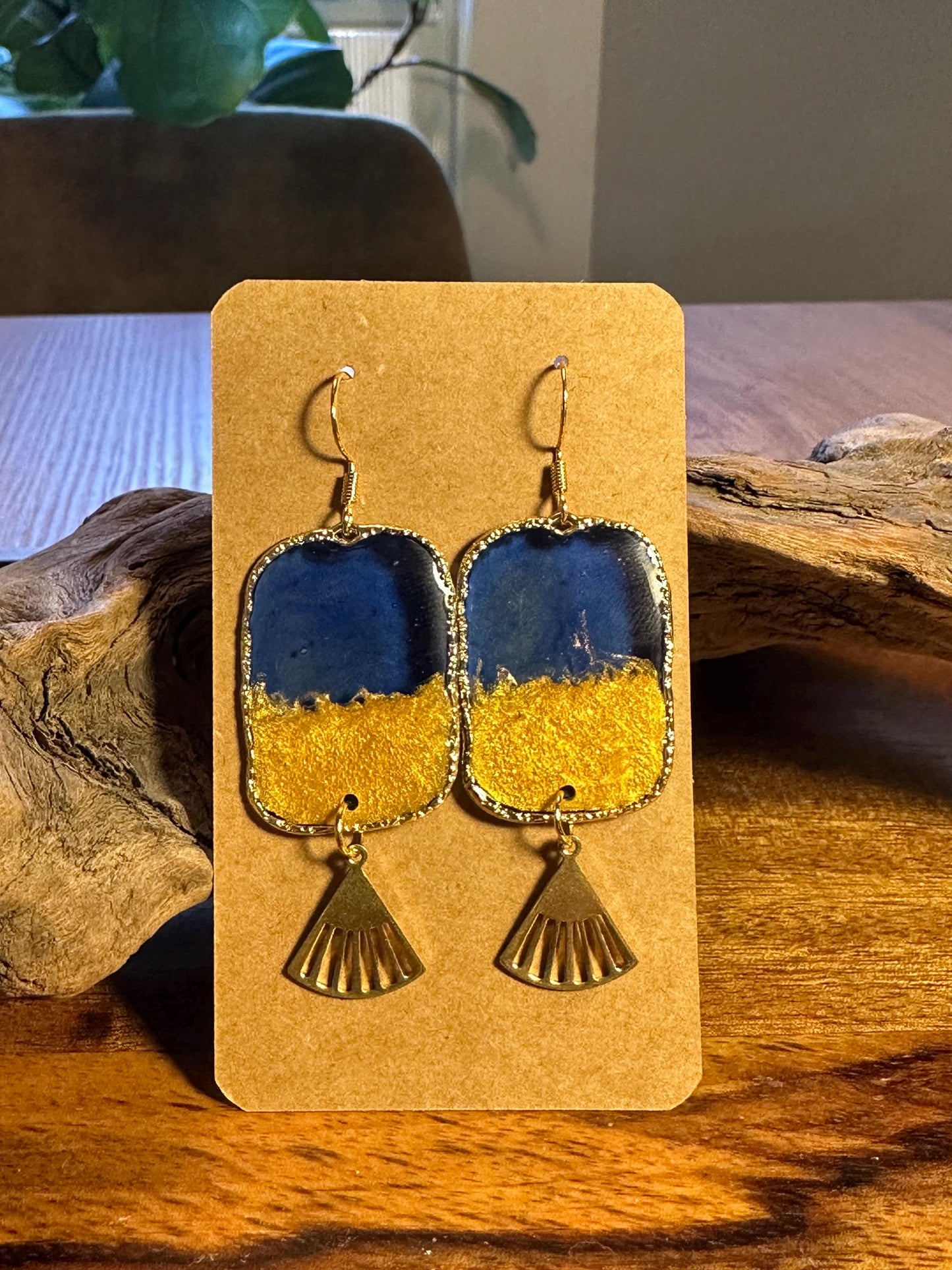 Resin and beaded earrings