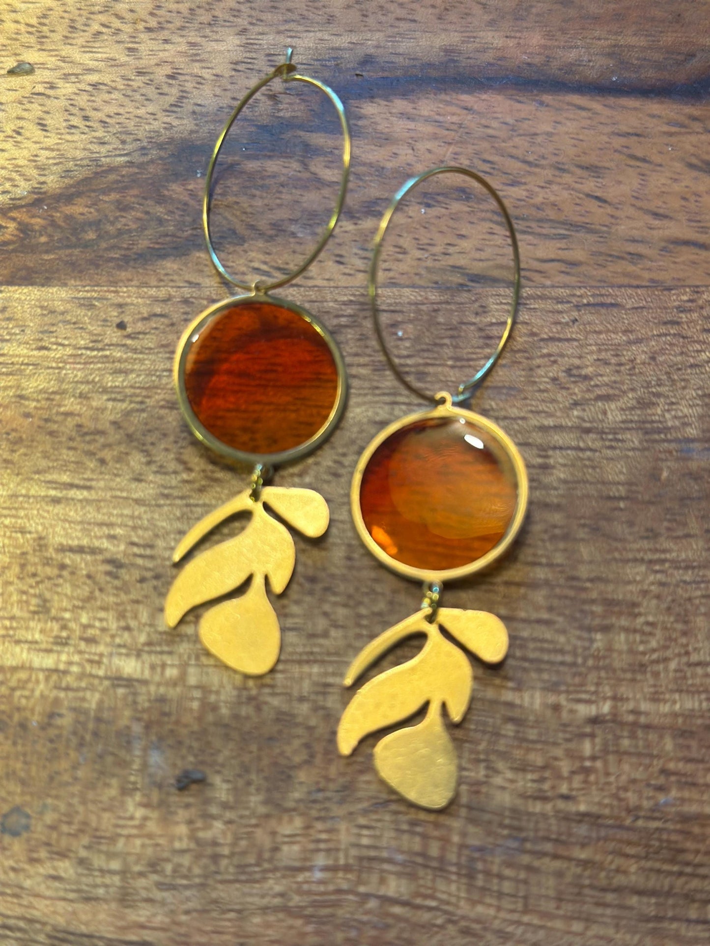 Resin and beaded earrings