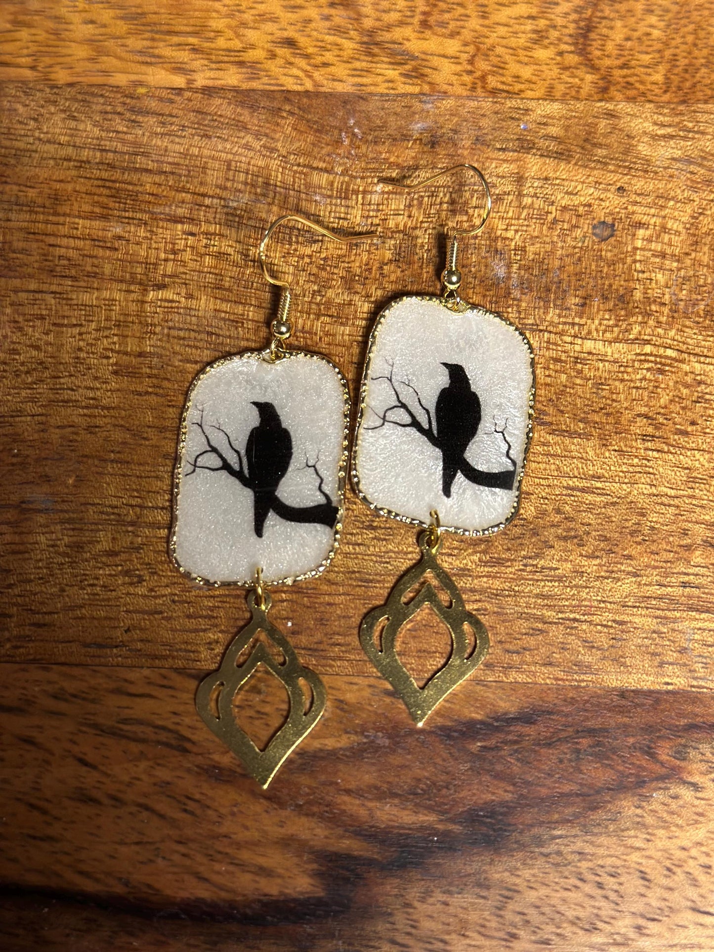 Resin and beaded earrings