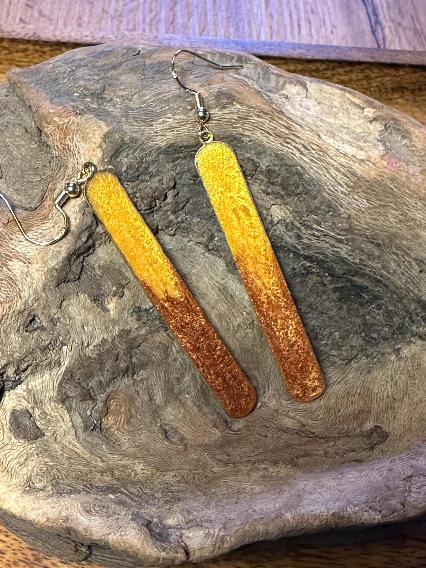 Resin and beaded earrings