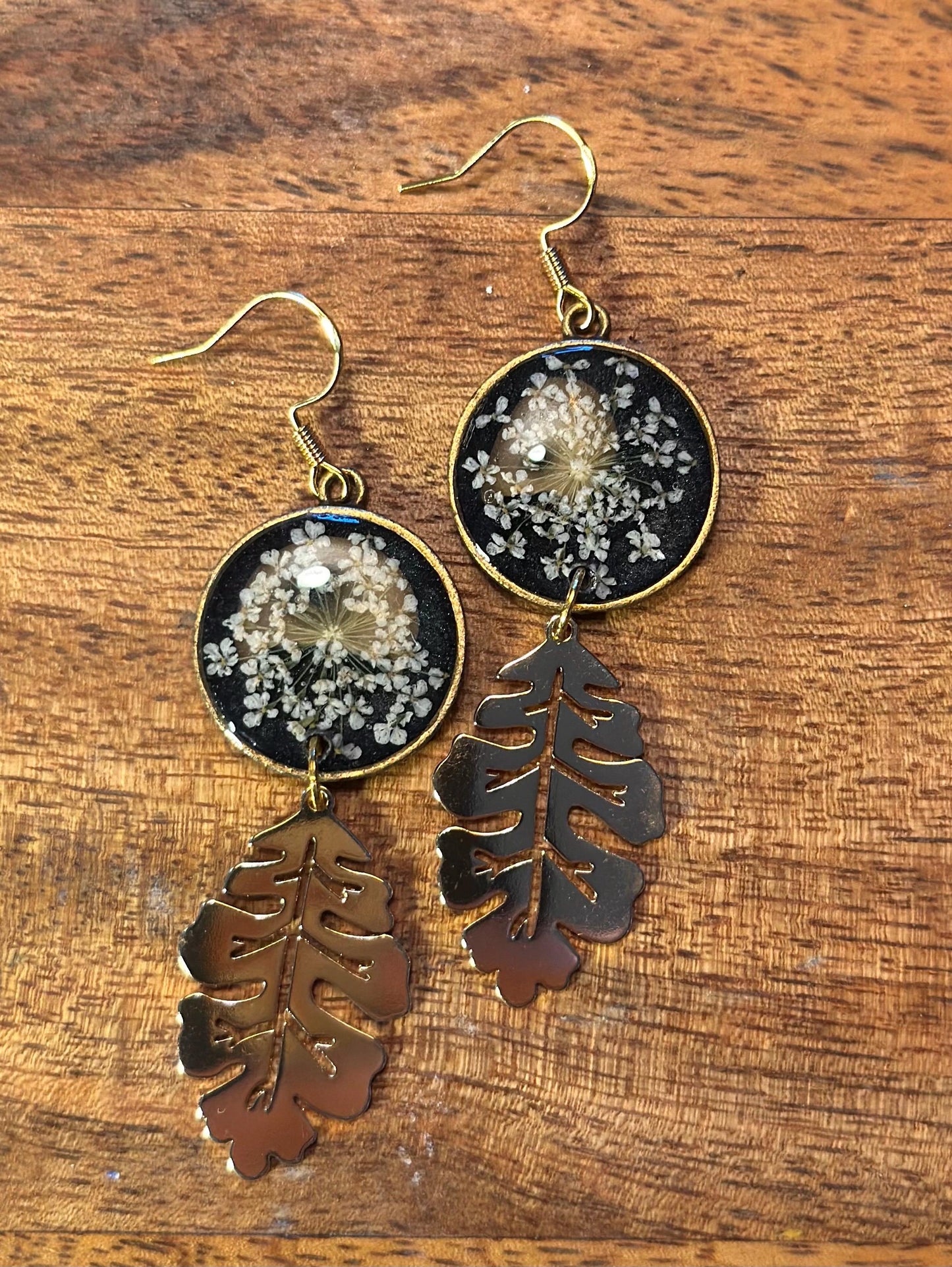 Resin and beaded earrings