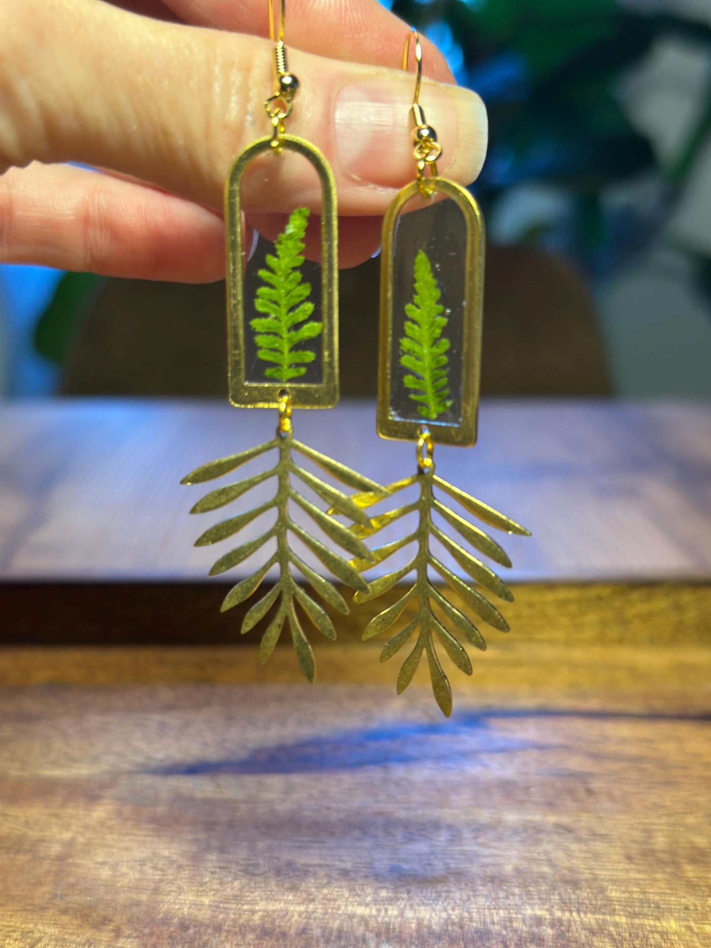 Resin and beaded earrings