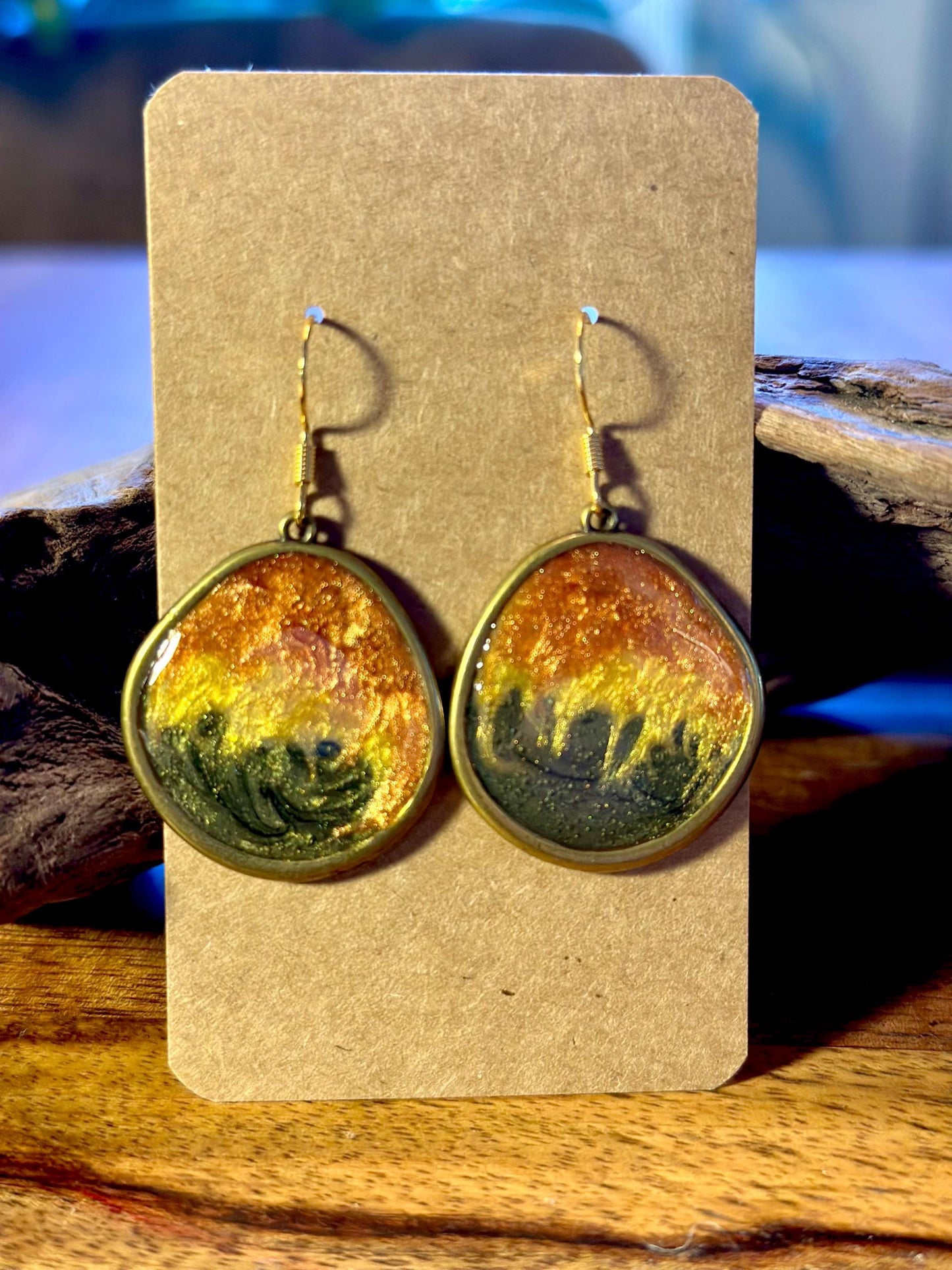 Resin and beaded earrings