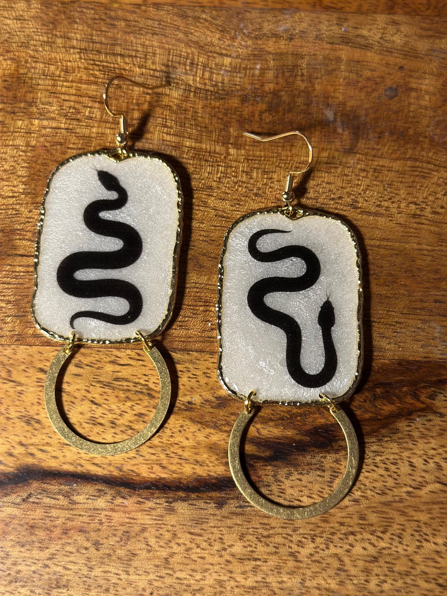 Resin and beaded earrings