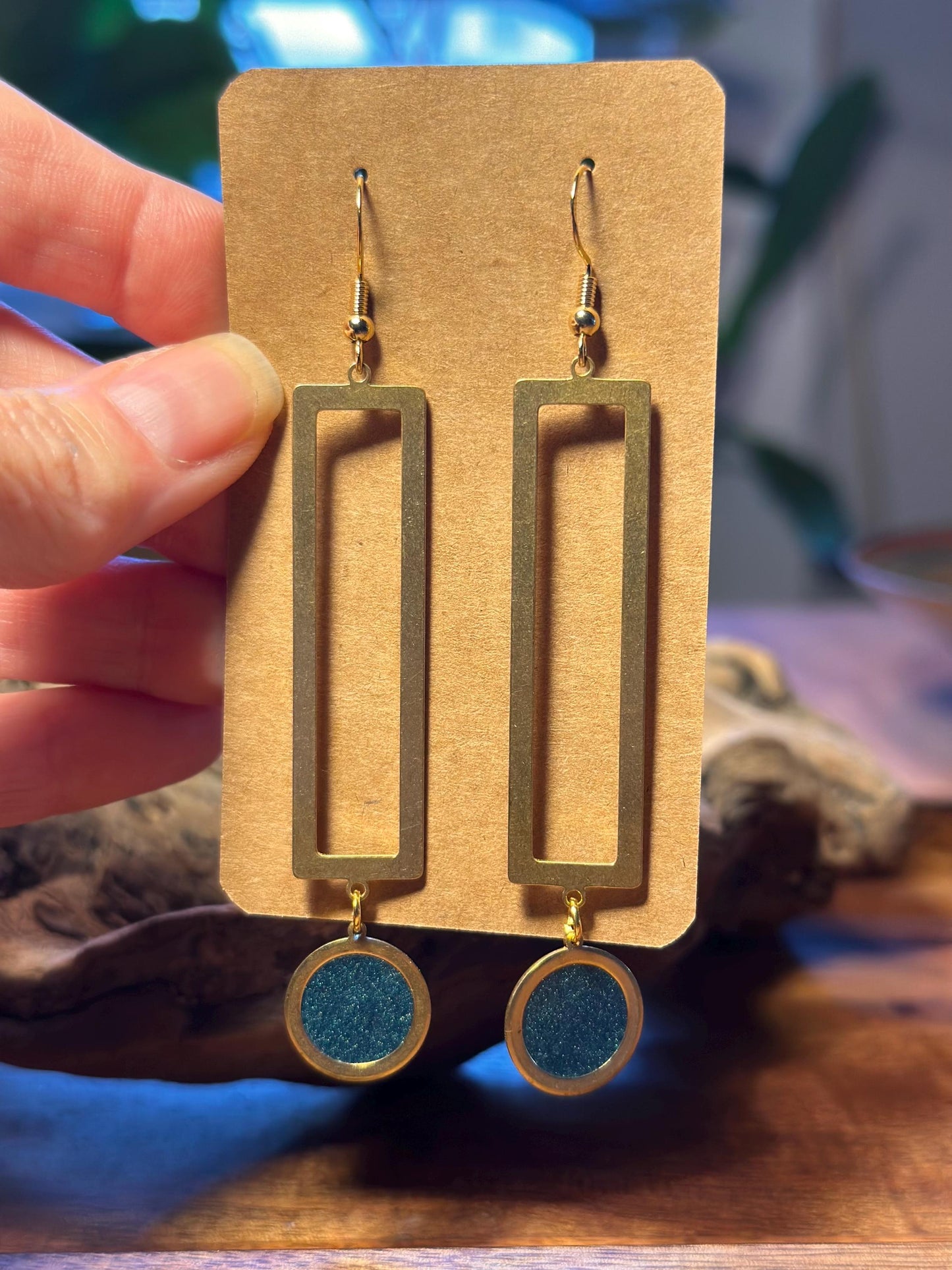 Resin and beaded earrings