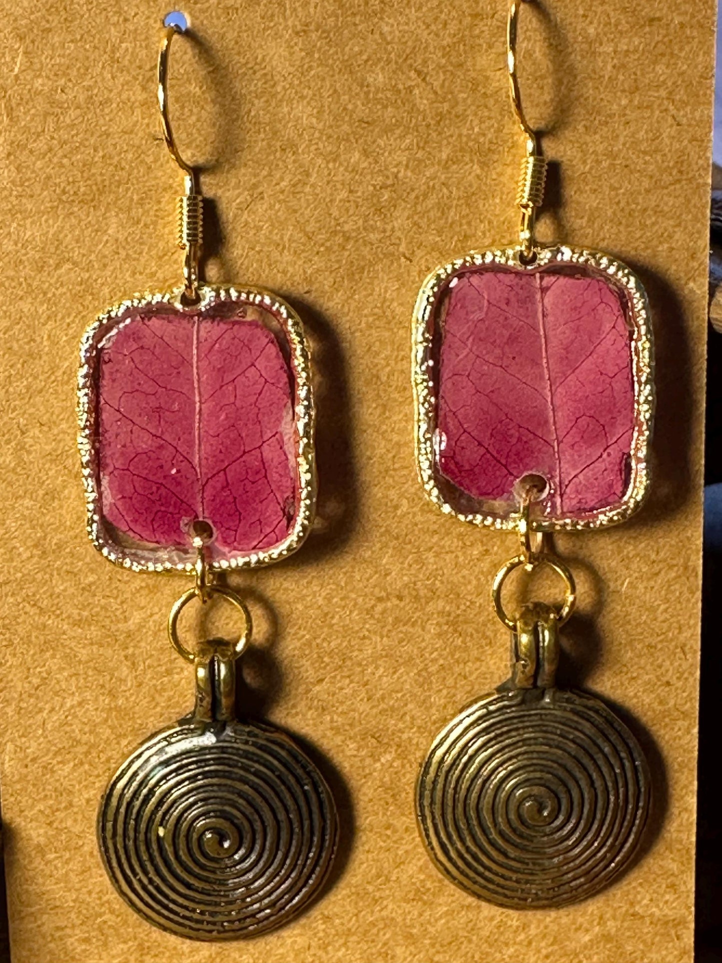 Resin and pressed flower earrings
