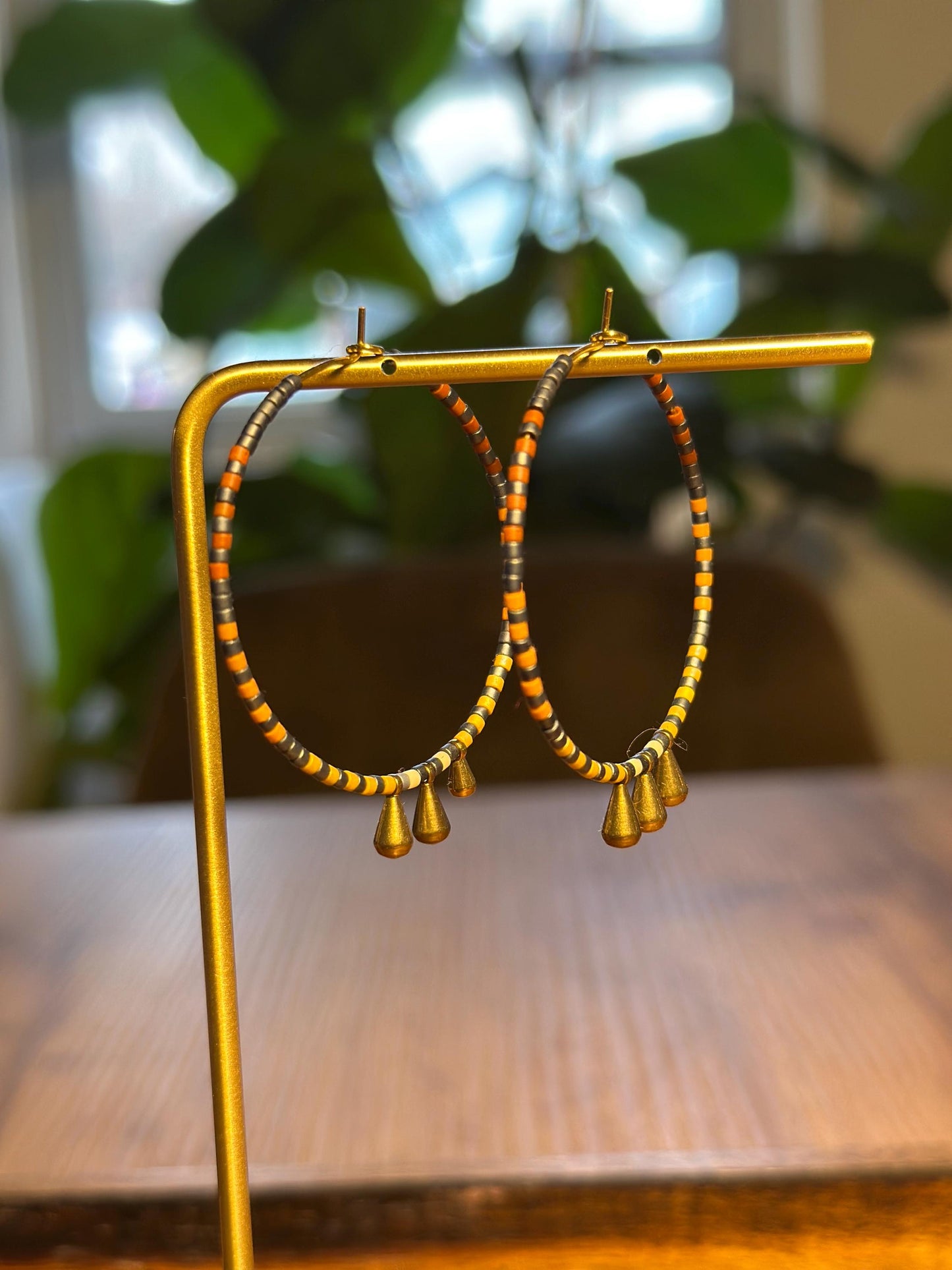 Beaded hoop earrings