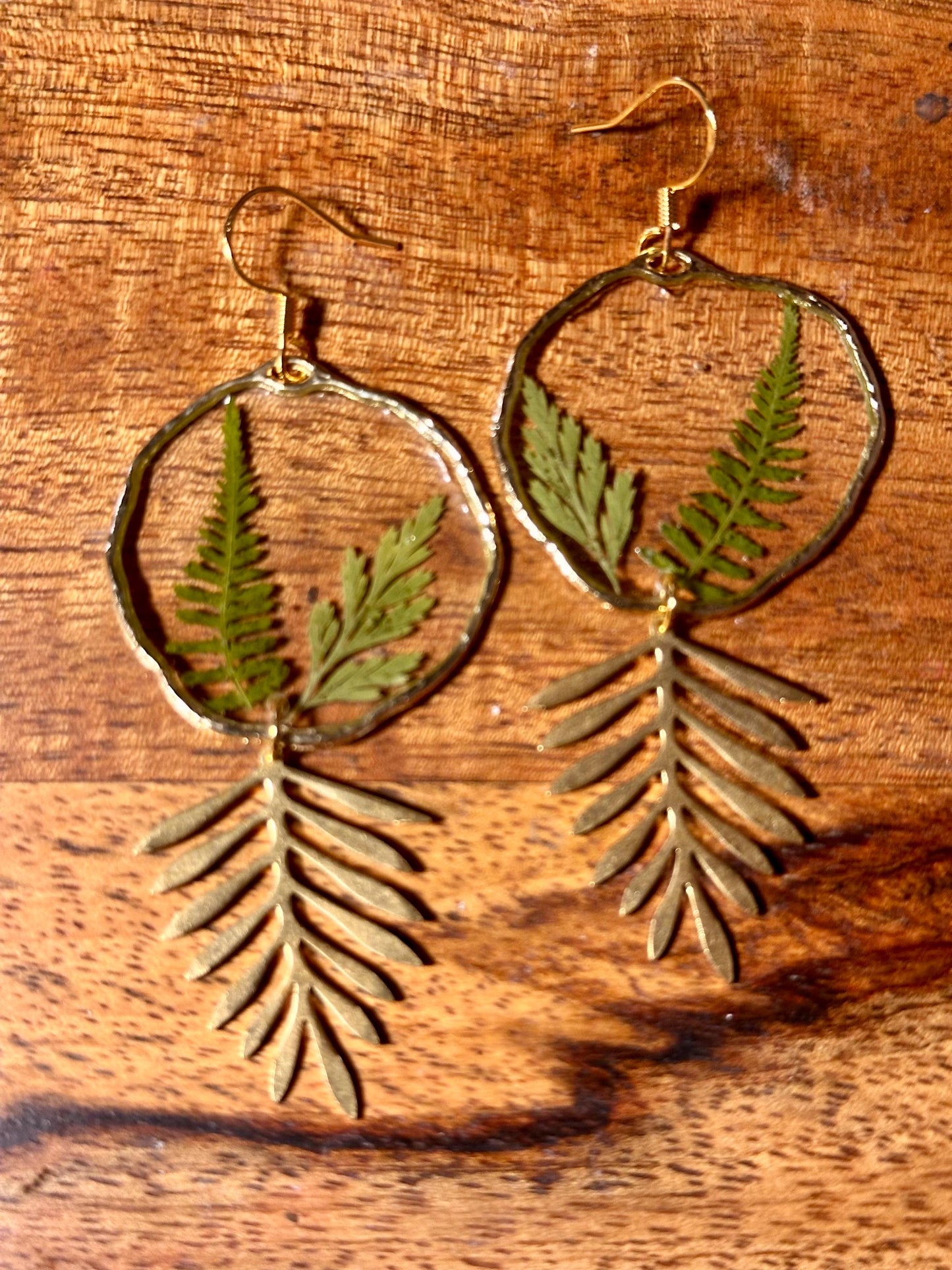 Resin and pressed flower earrings