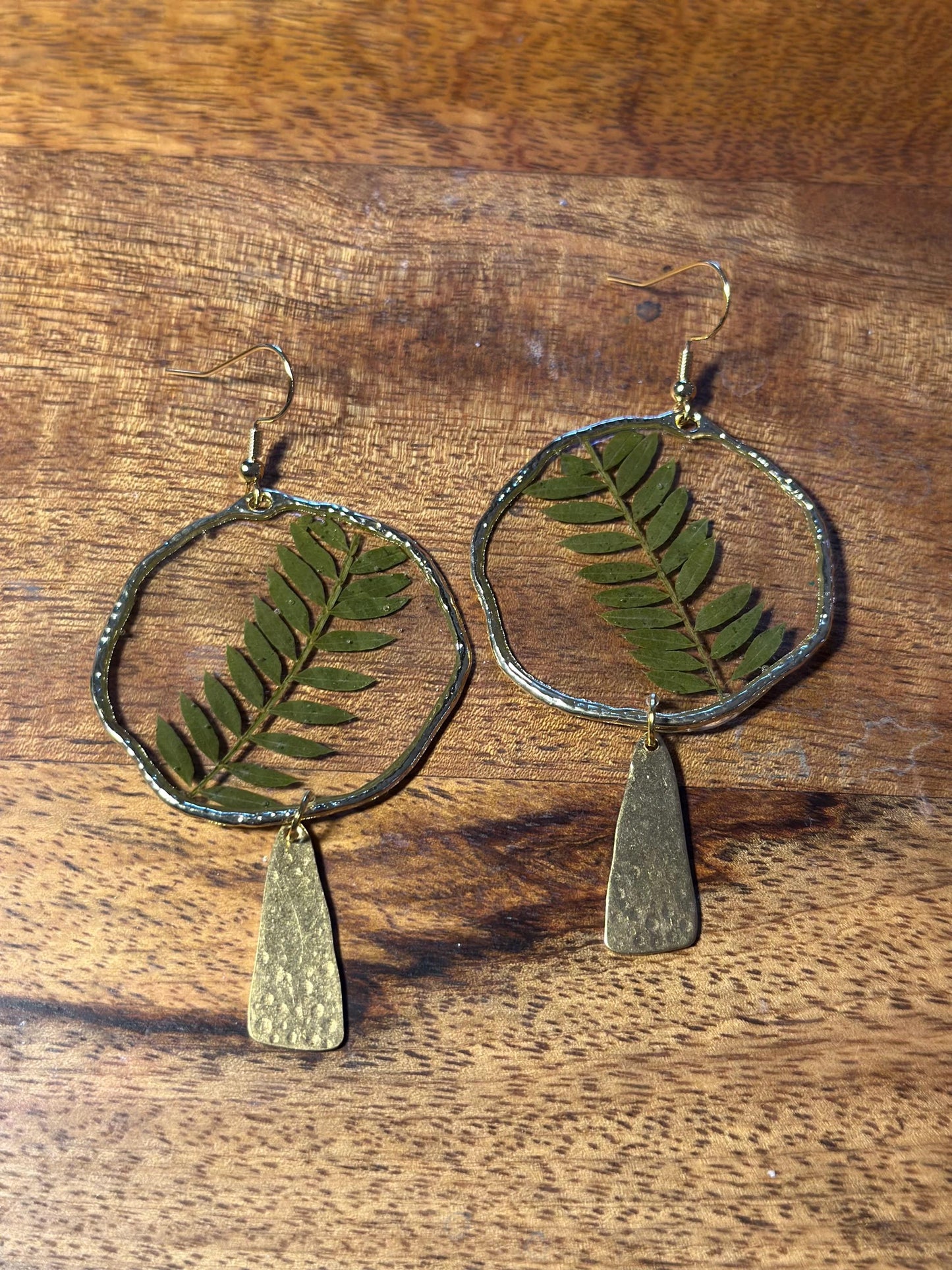 Resin and pressed flower earrings