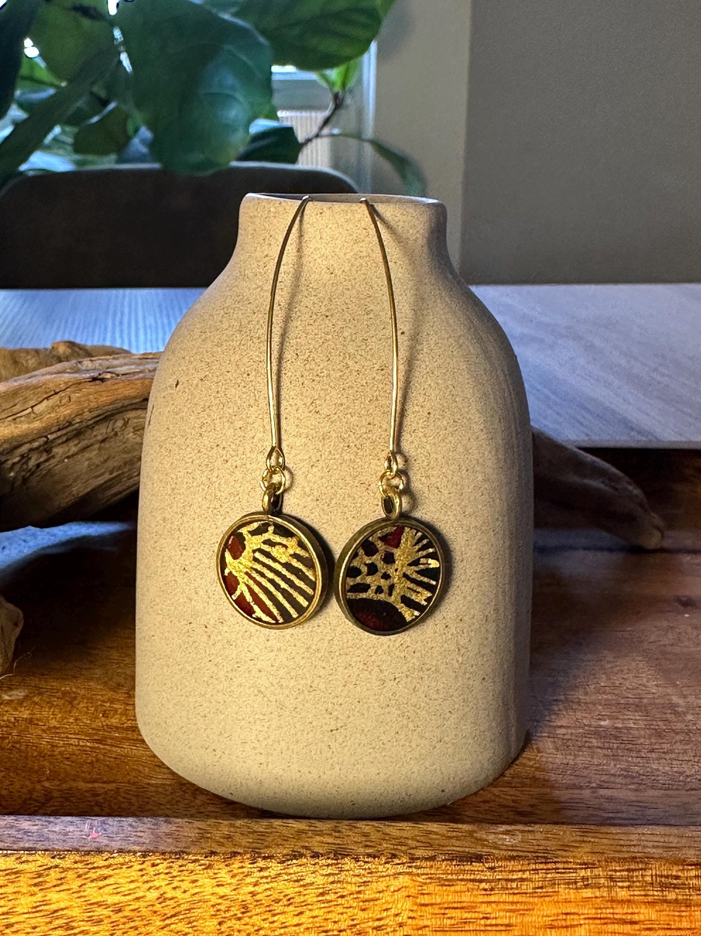 Resin and beaded earrings