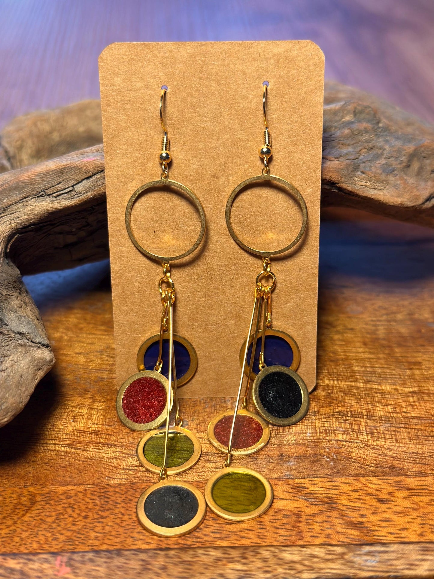 Resin and beaded earrings