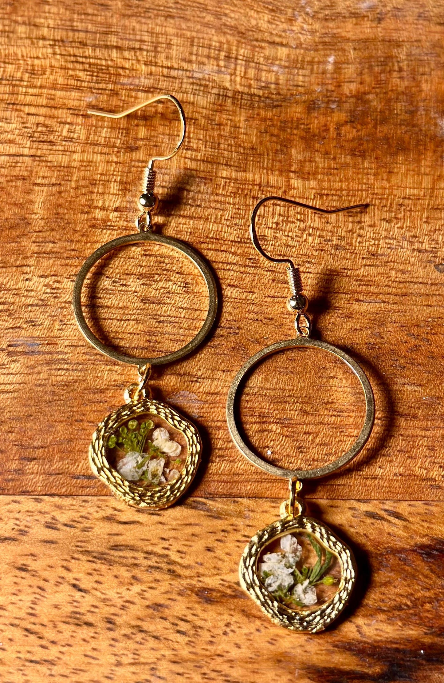 Resin and beaded earrings
