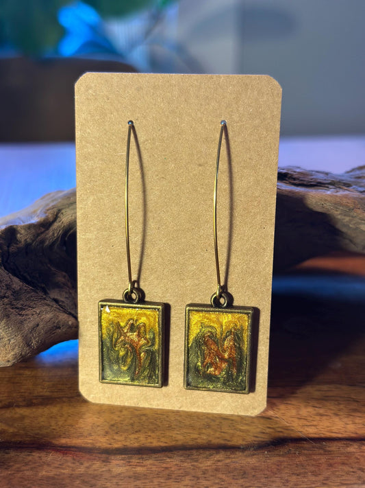 Resin and seed bead earrings