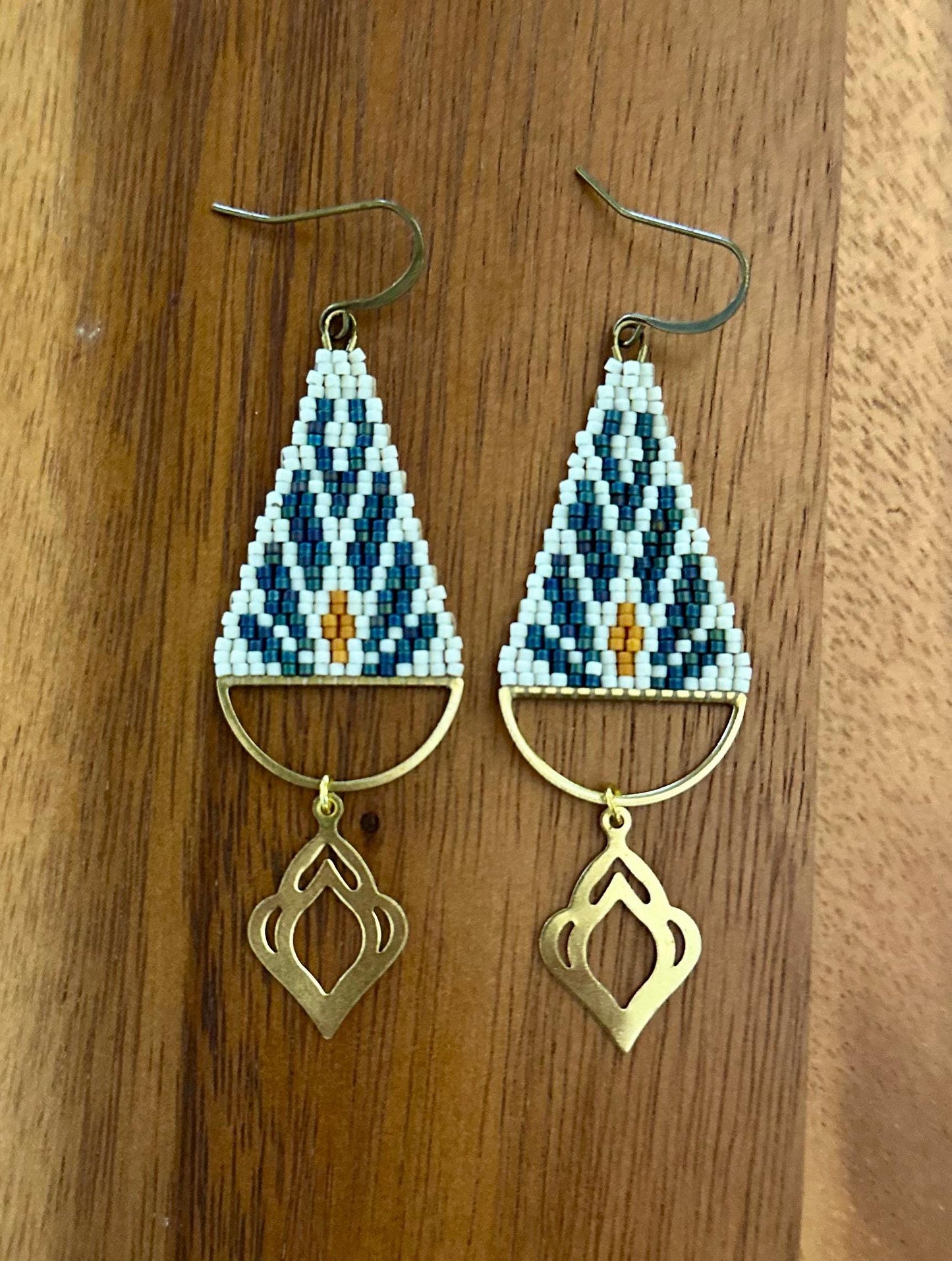 Hand-Beaded Fringe Earrings