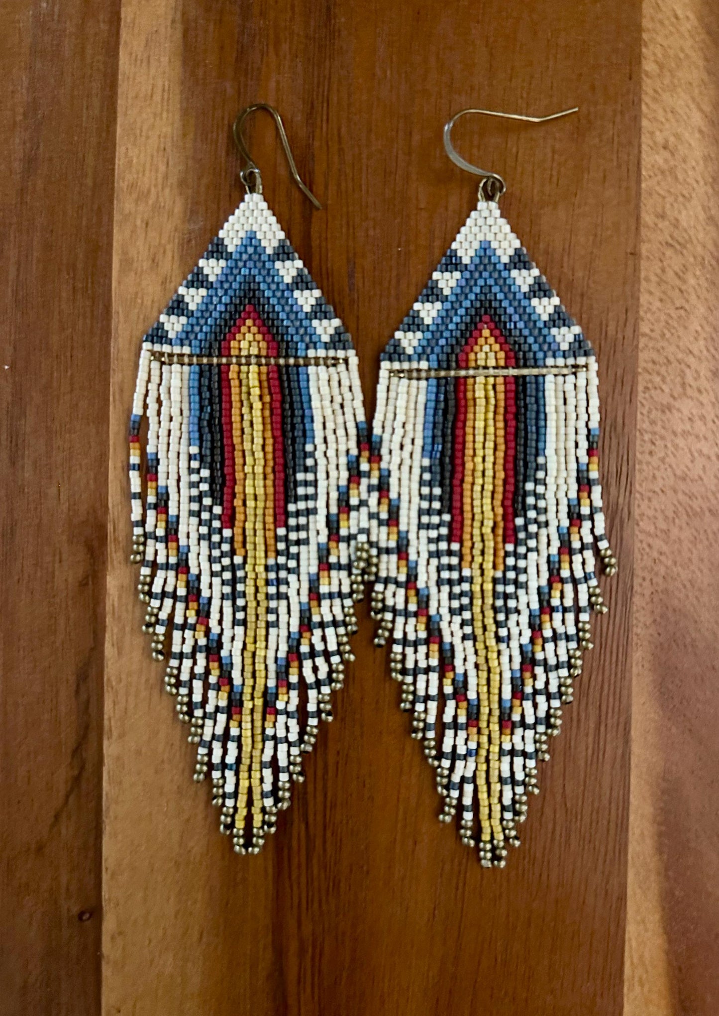 Hand-Beaded Fringe Earrings