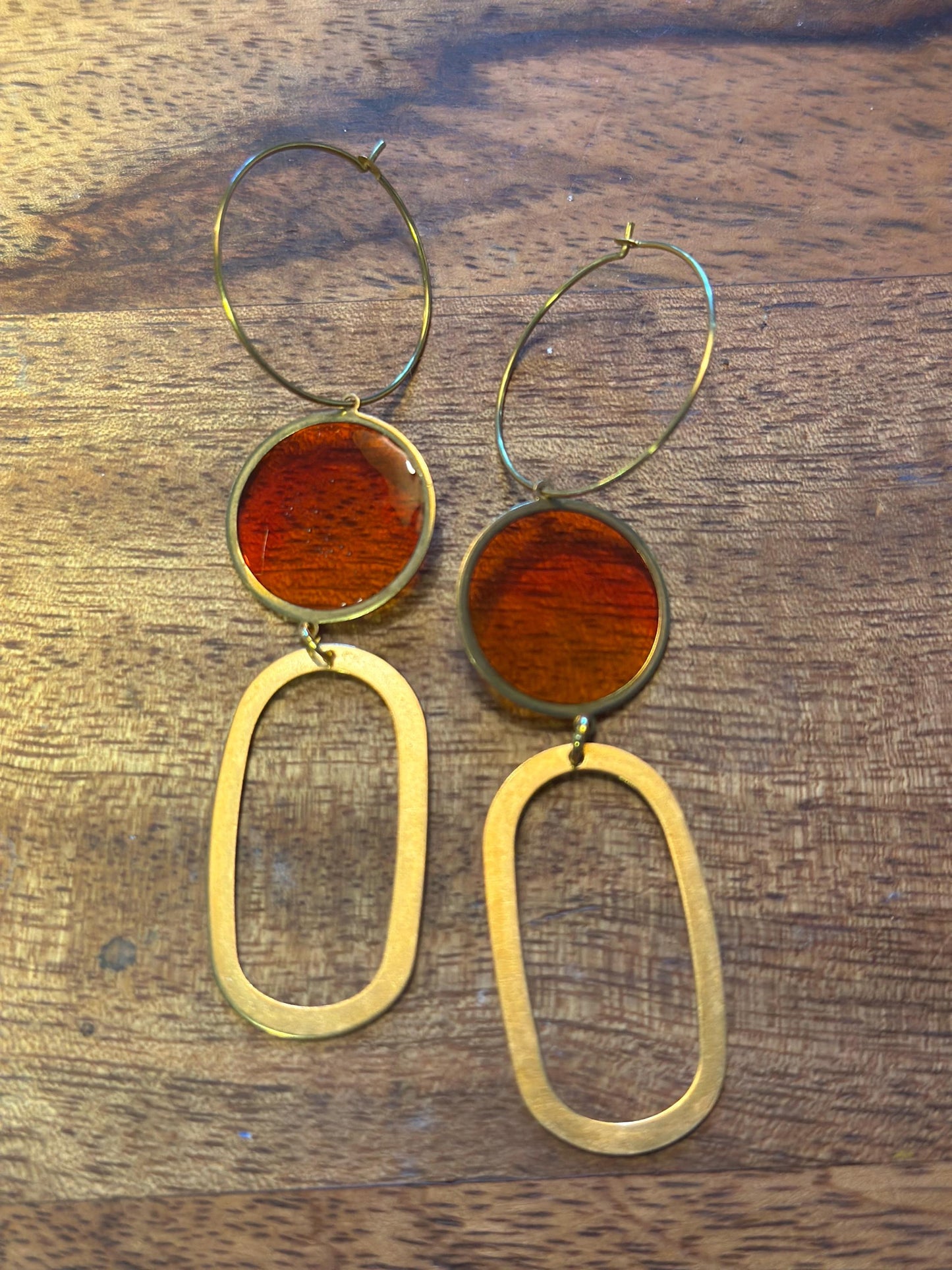 Resin and beaded earrings
