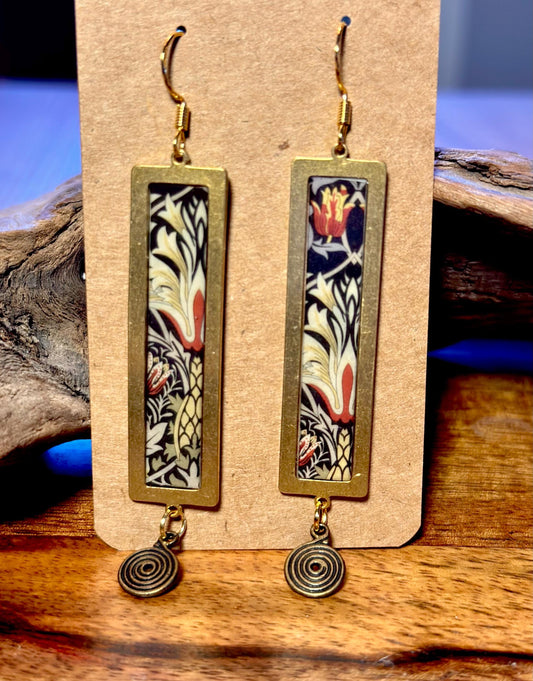 Resin and beaded earrings