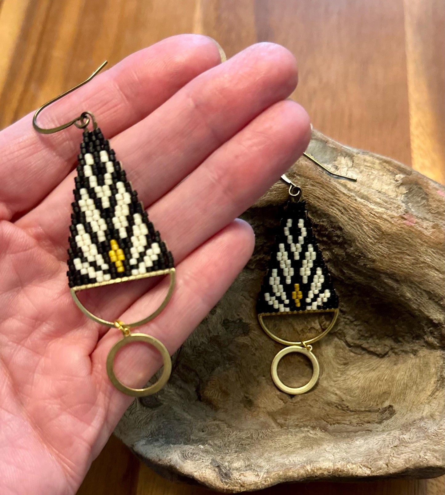 Hand-Beaded Fringe Earrings