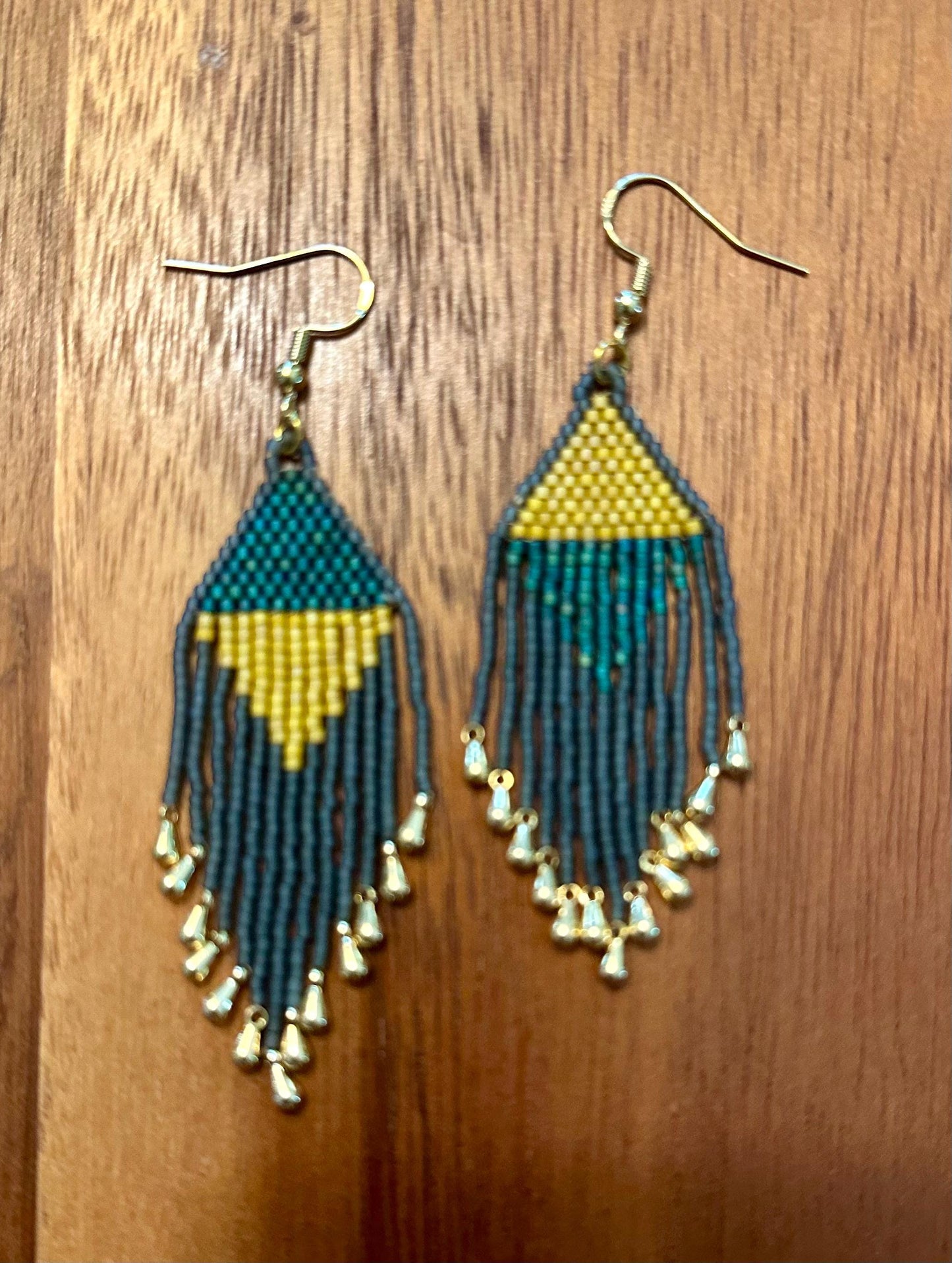Hand-Beaded Fringe Earrings