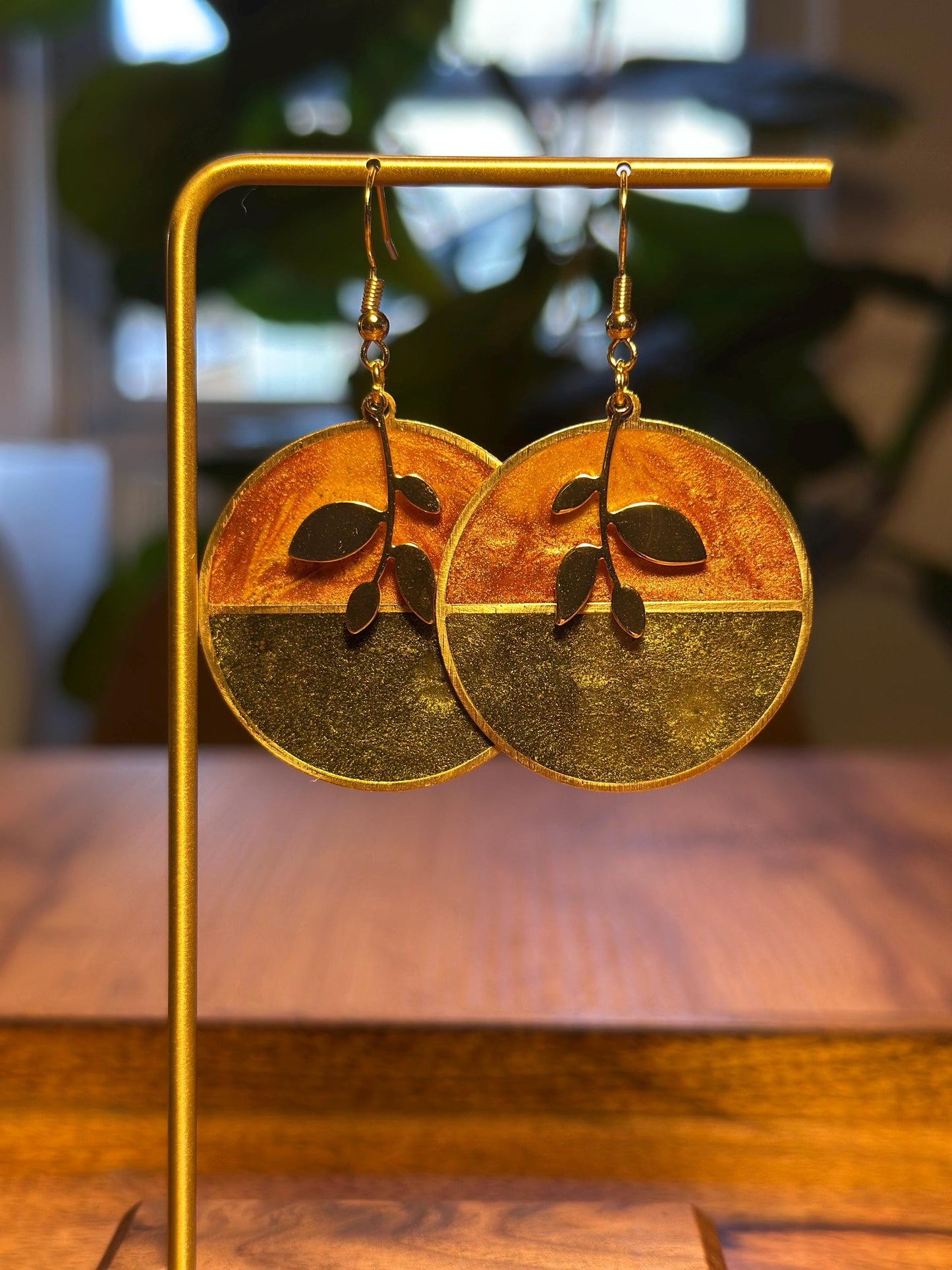 Resin and beaded earrings