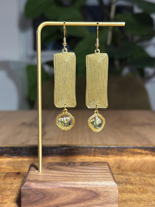 Resin and beaded earrings