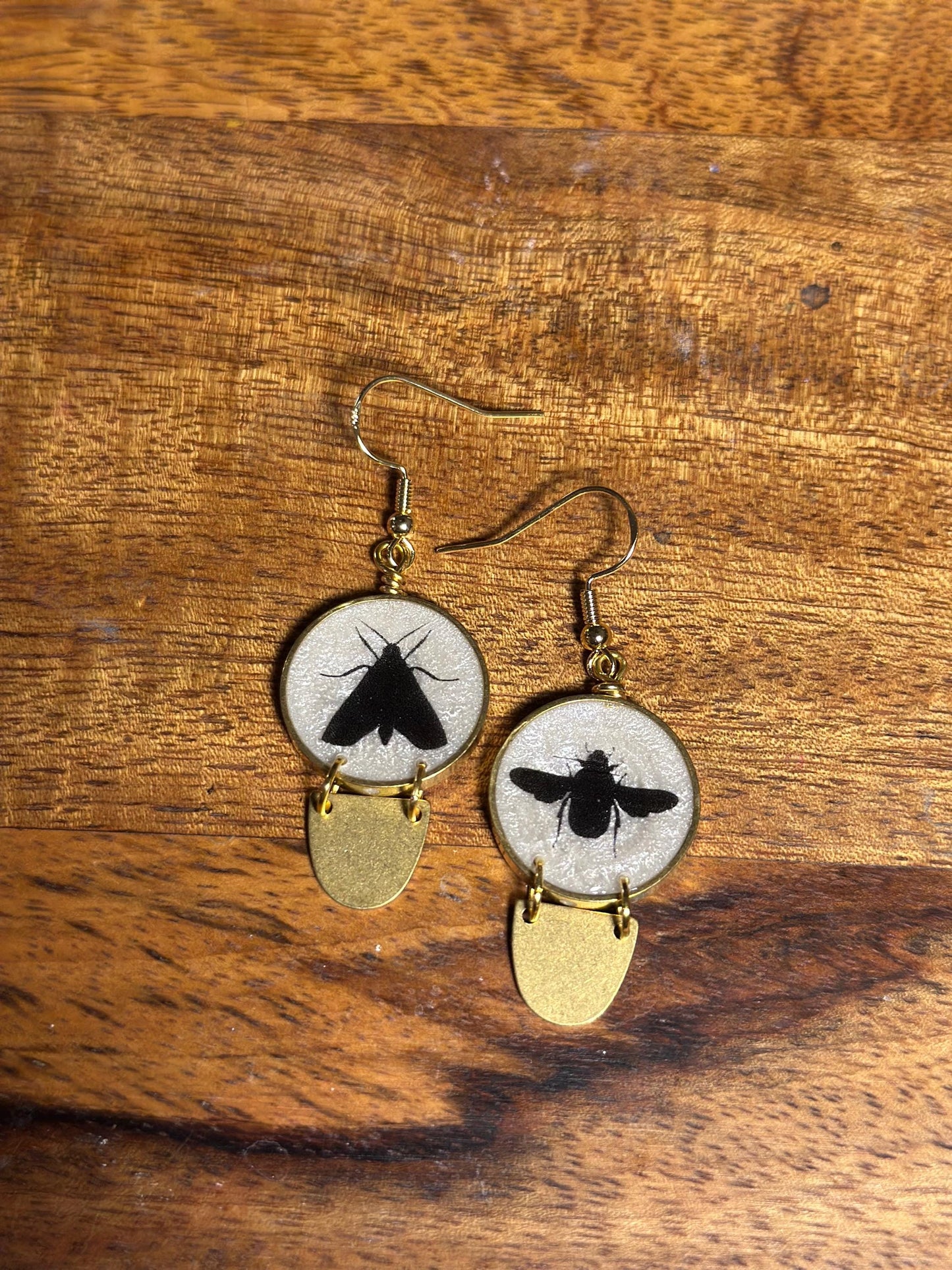 Resin and beaded earrings