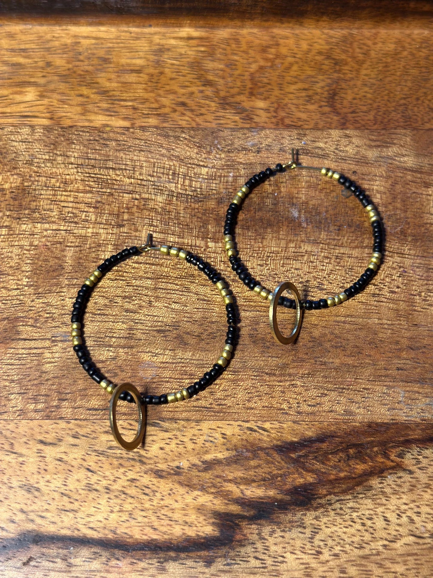 Beaded hoop earrings