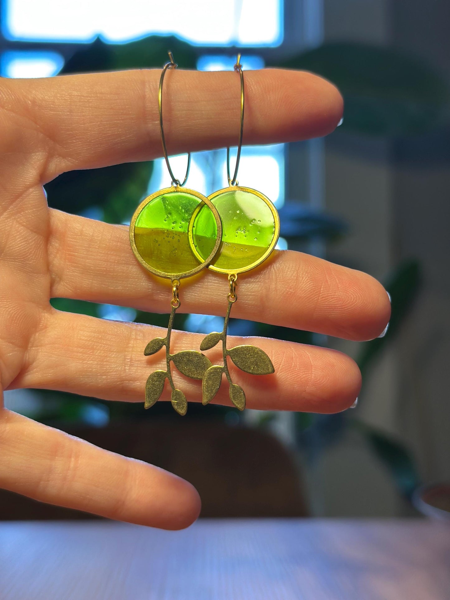 Resin and beaded earrings