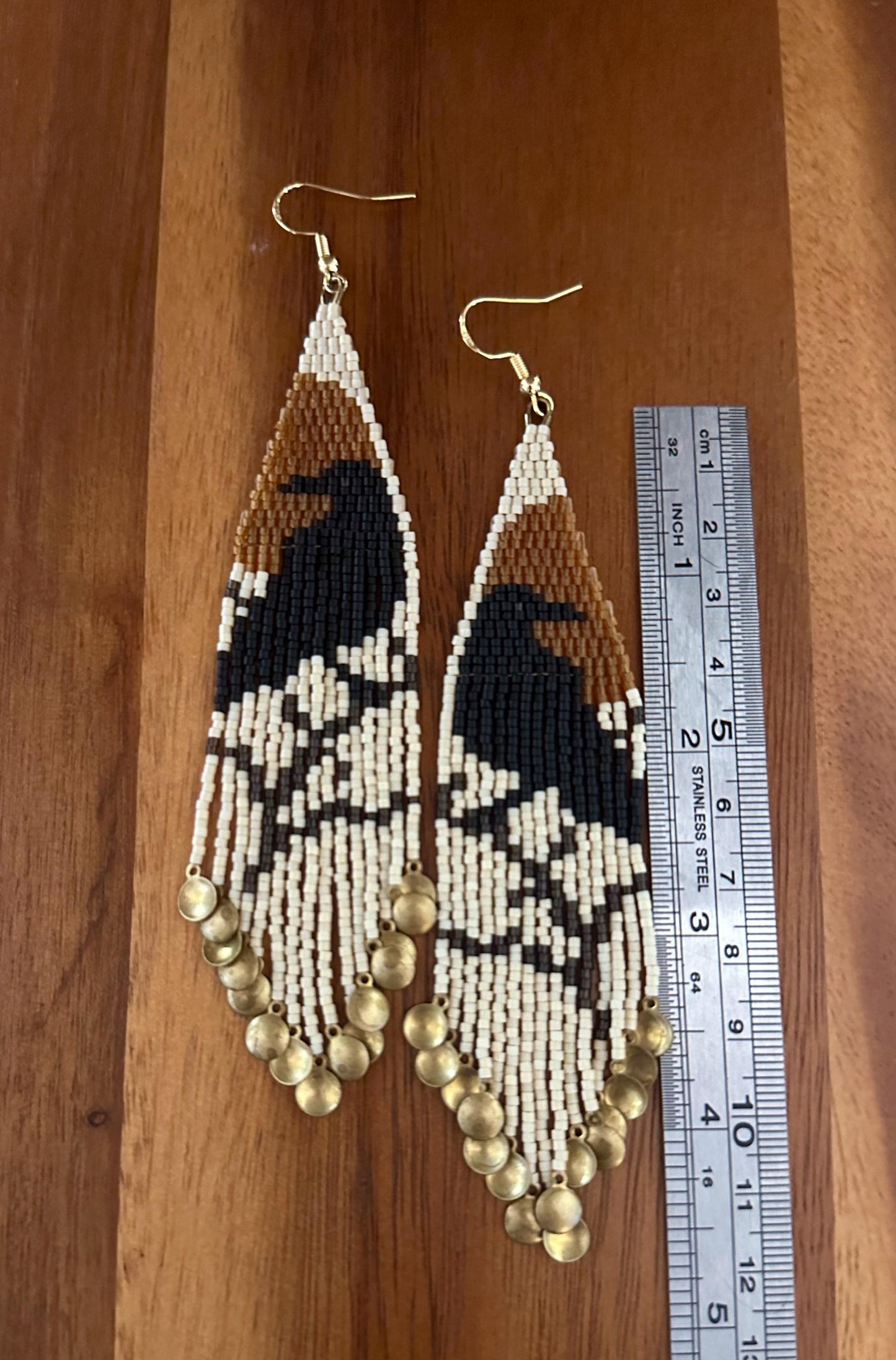 Hand-Beaded Fringe Earrings