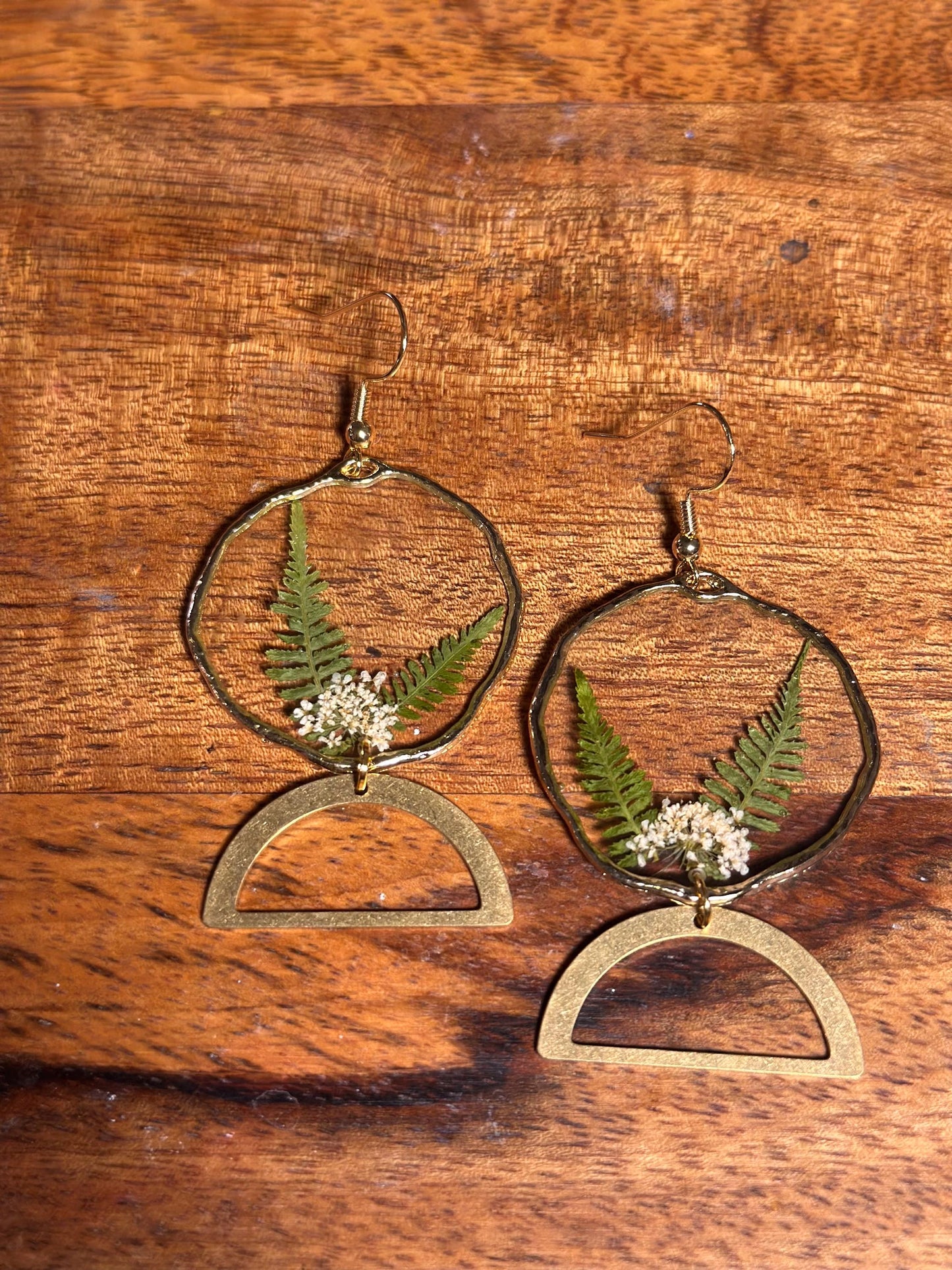Resin and pressed flower earrings