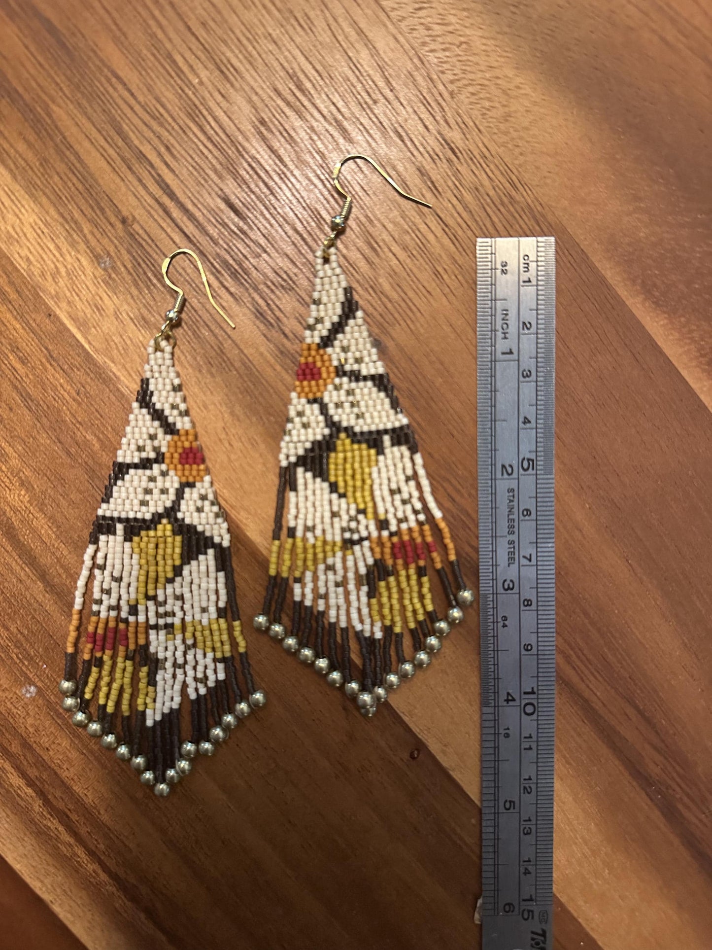 Hand-Beaded Fringe Earrings
