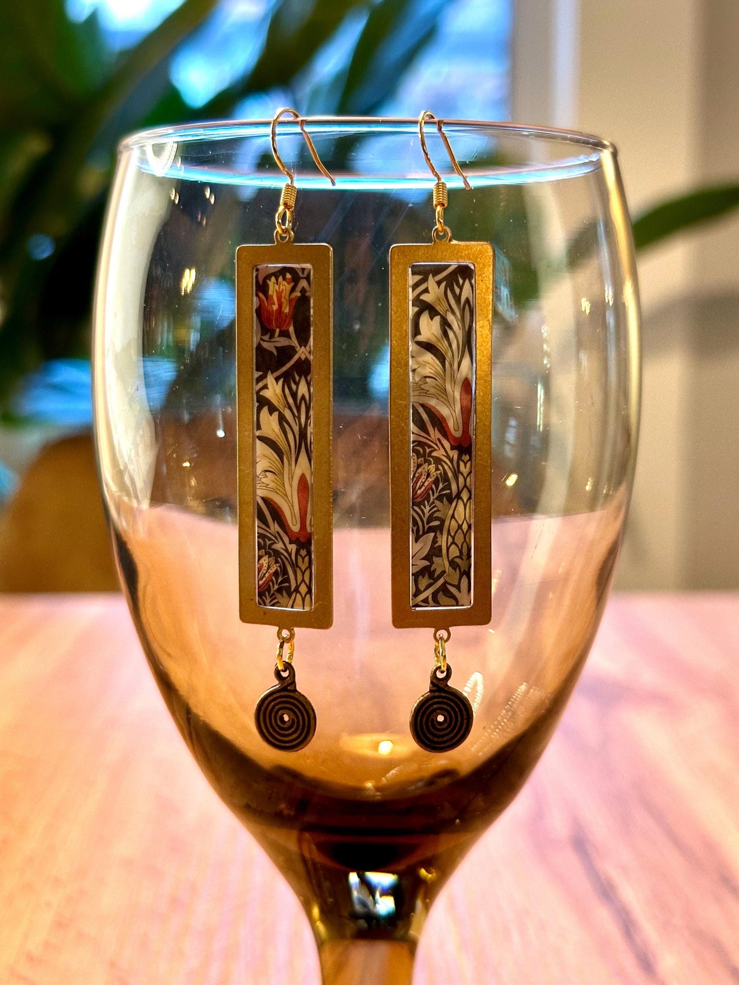 Resin and beaded earrings