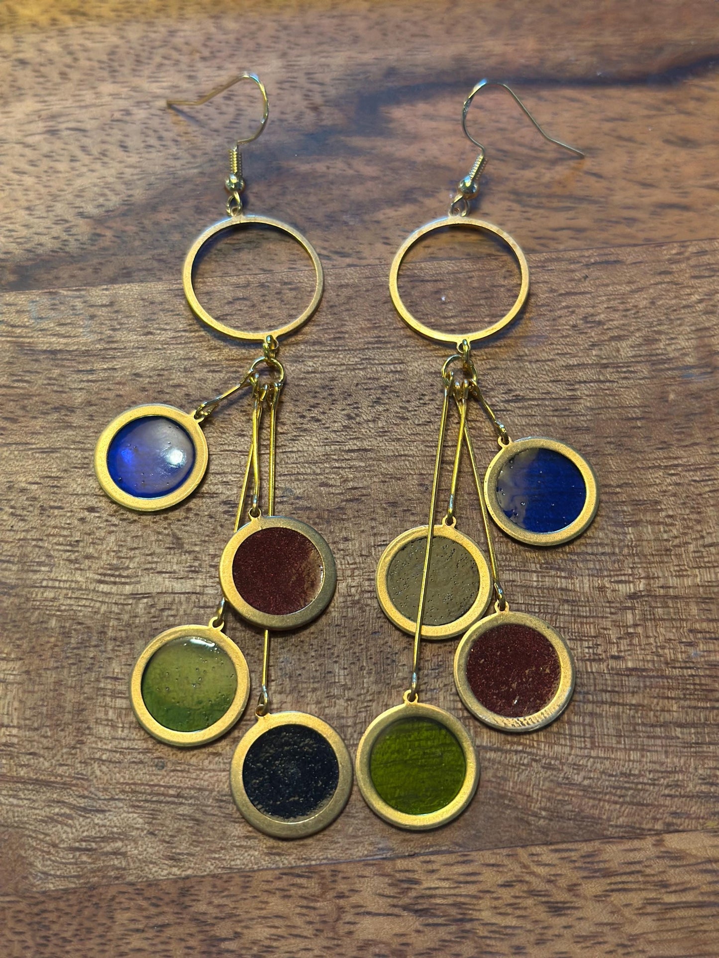 Resin and beaded earrings