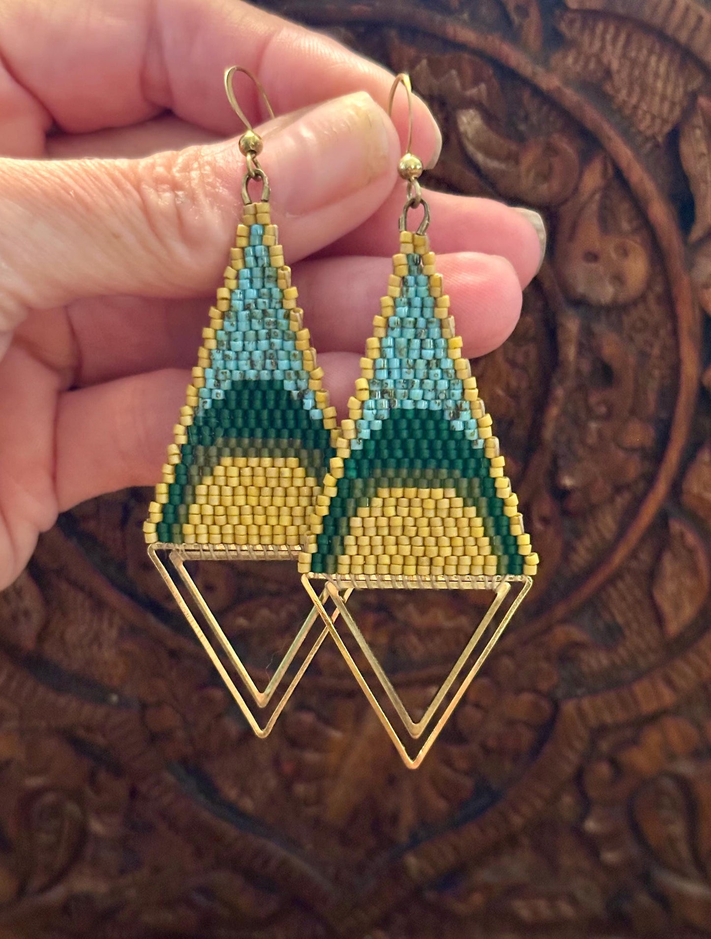 Hand-Beaded Fringe Earrings