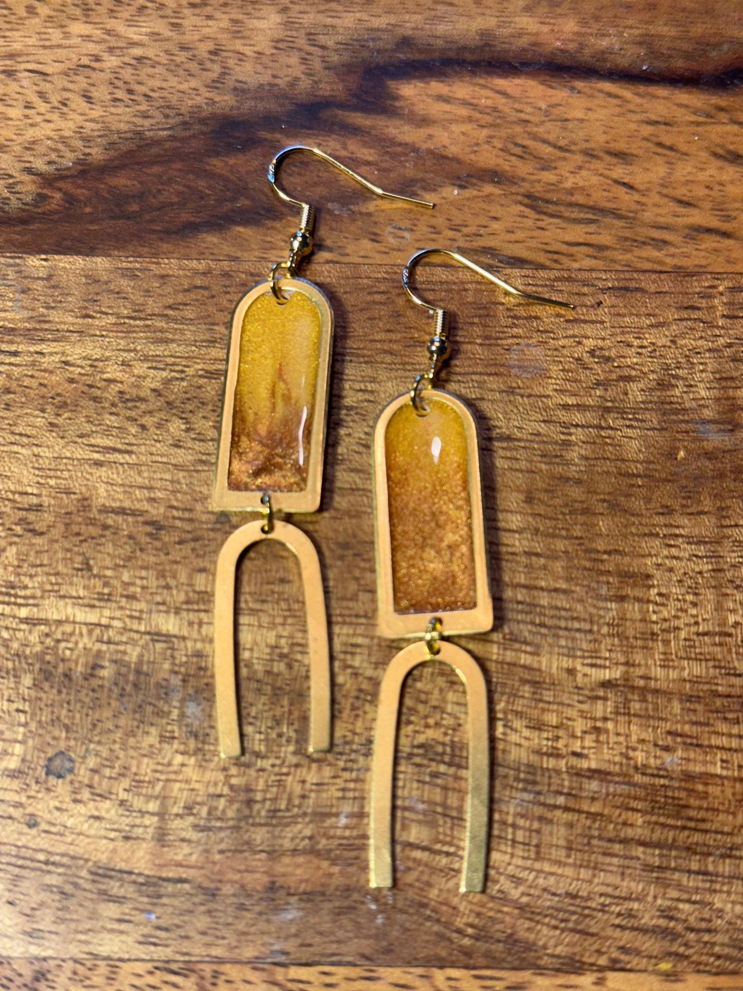 Resin and beaded earrings