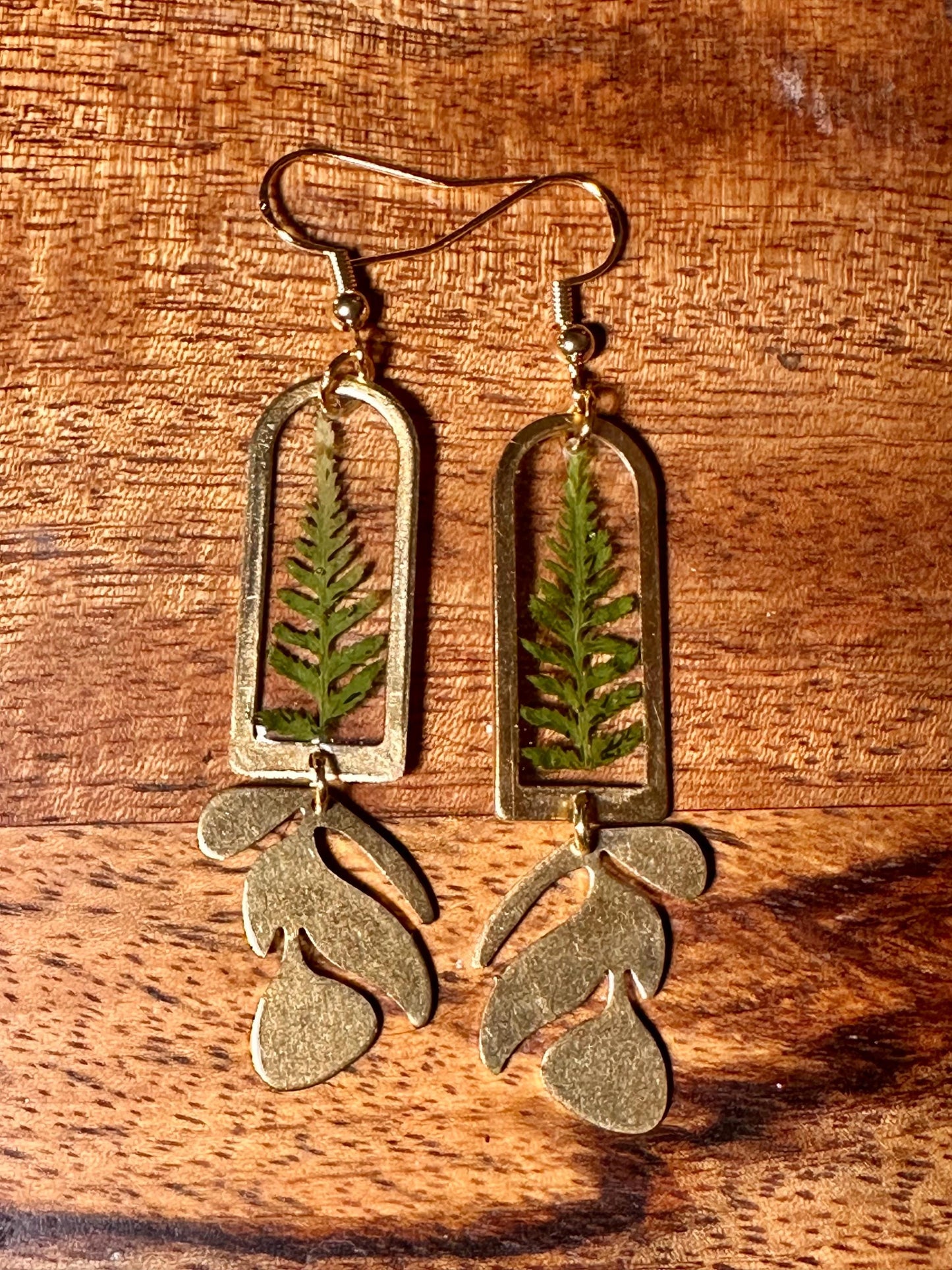 Resin and pressed flower earrings