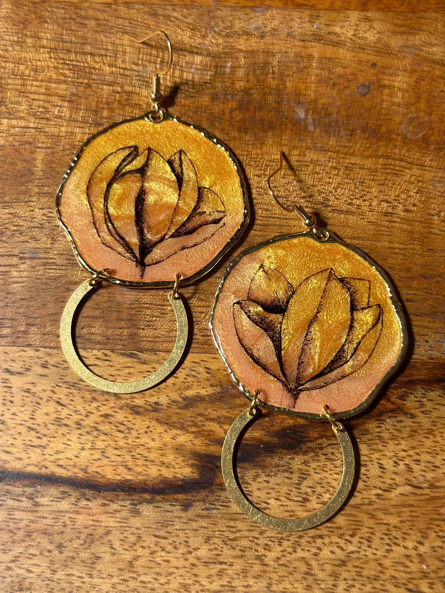 Resin and beaded earrings