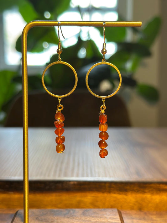 Beaded carnelian earrings