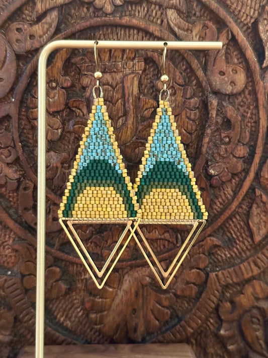 Hand-Beaded Fringe Earrings