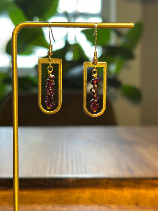 Beaded amethyst earrings