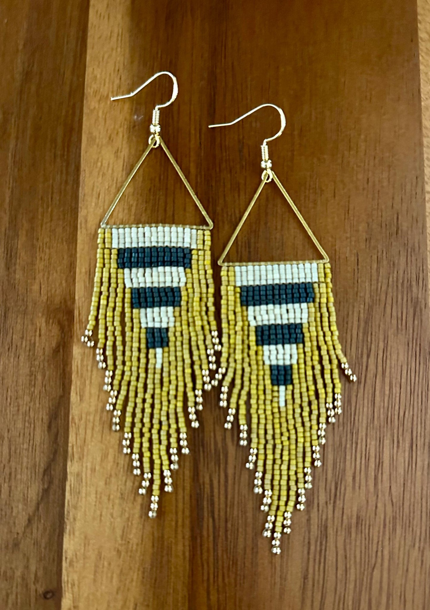 Hand-Beaded Fringe Earrings